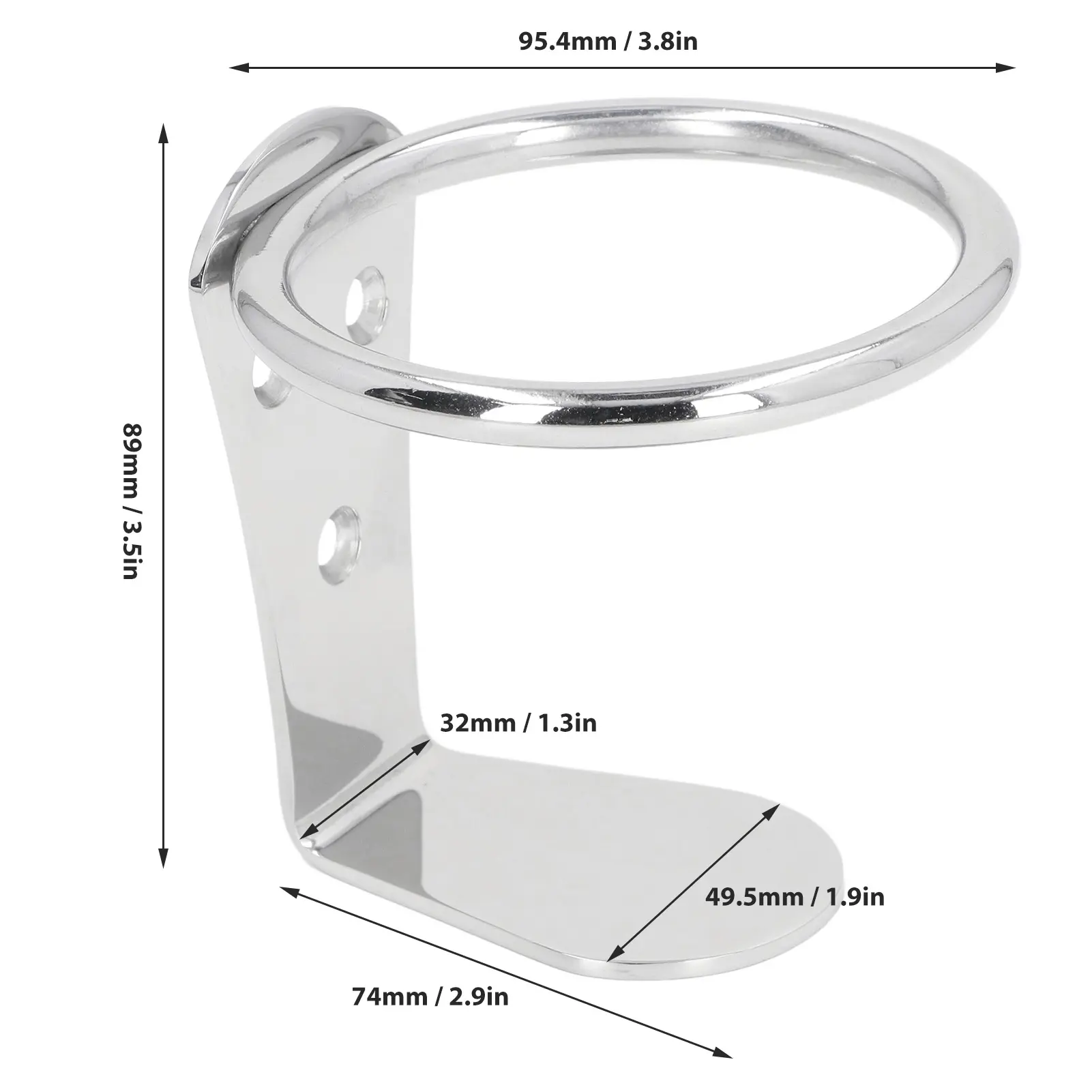Boat Ring Drink Holder Stainless Steel Rustproof Space Saving Wall Mount Single Boat Drink Mug Holder for RV Yacht