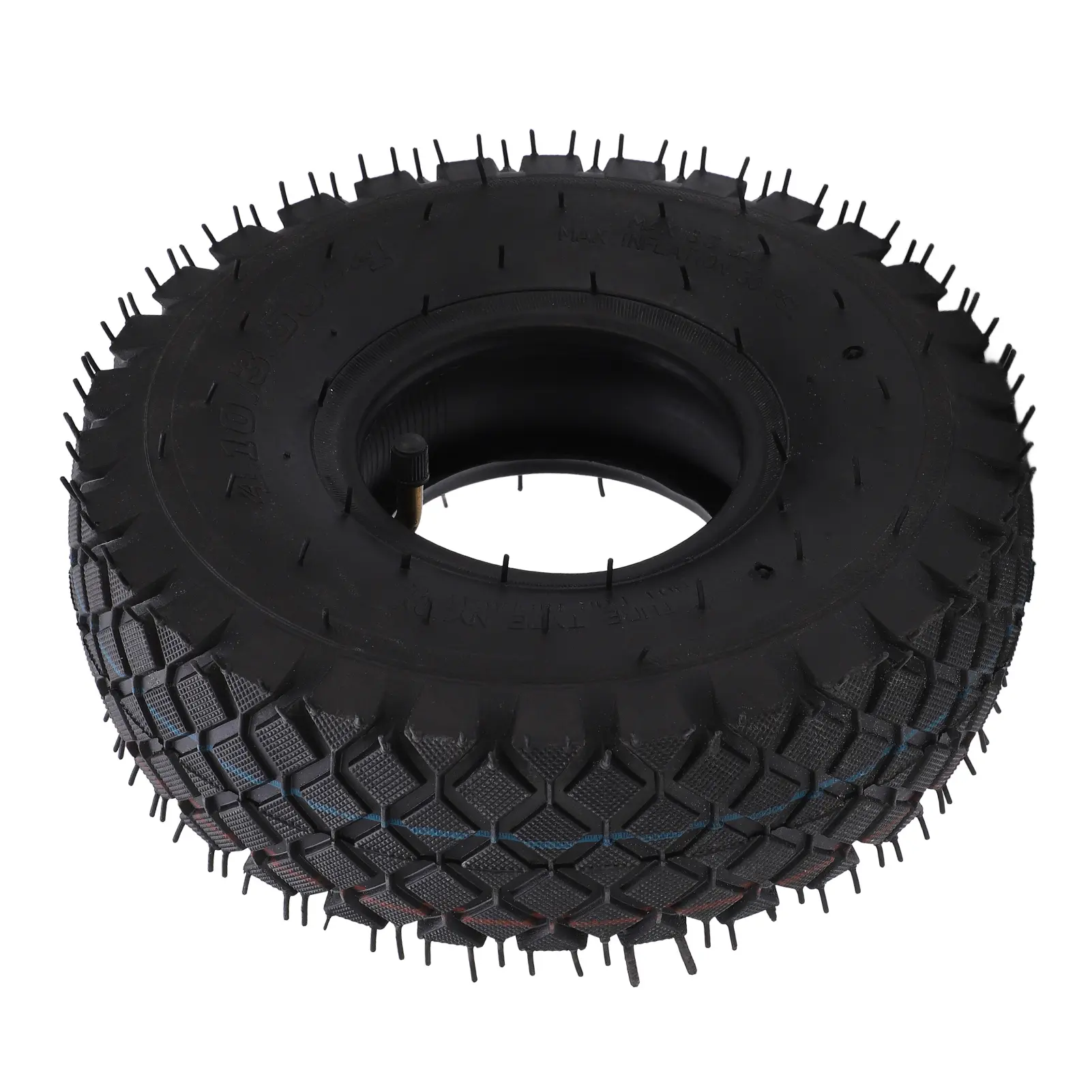 Scooter Tire Tube Set 4.10/3.50-4 Rubber Thickened Outer Tire Inner Tube with Bent Valve for Electric Scooter Replacement