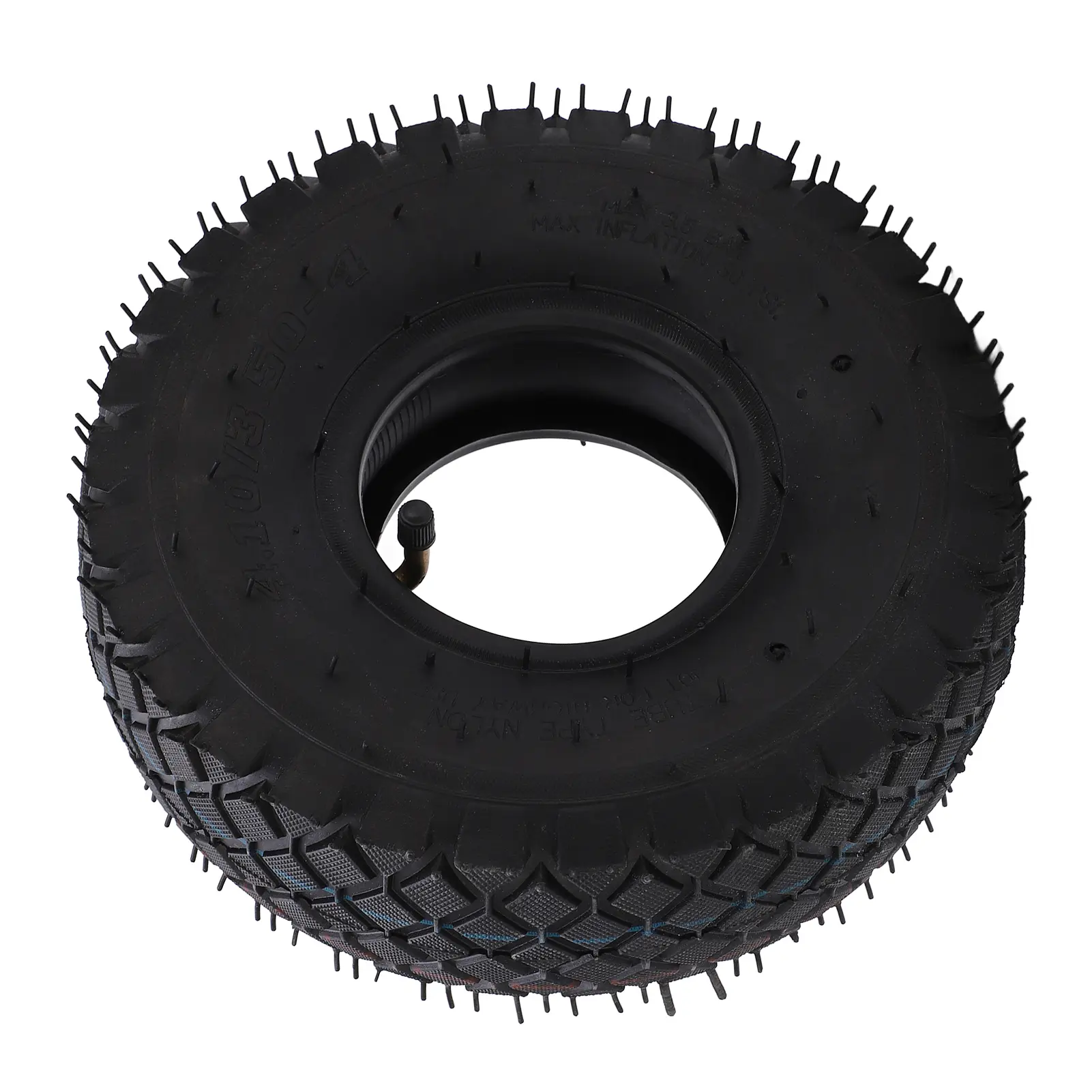 Scooter Tire Tube Set 4.10/3.50-4 Rubber Thickened Outer Tire Inner Tube with Bent Valve for Electric Scooter Replacement