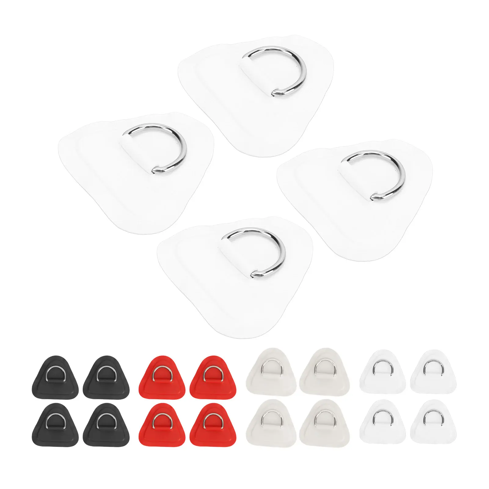 4 Pcs D Ring Patch Stainless Steel D Ring Pad for Inflatable Boat Surfboard Dinghy Paddle Board D Ring Patch Dinghy D Ring Pad