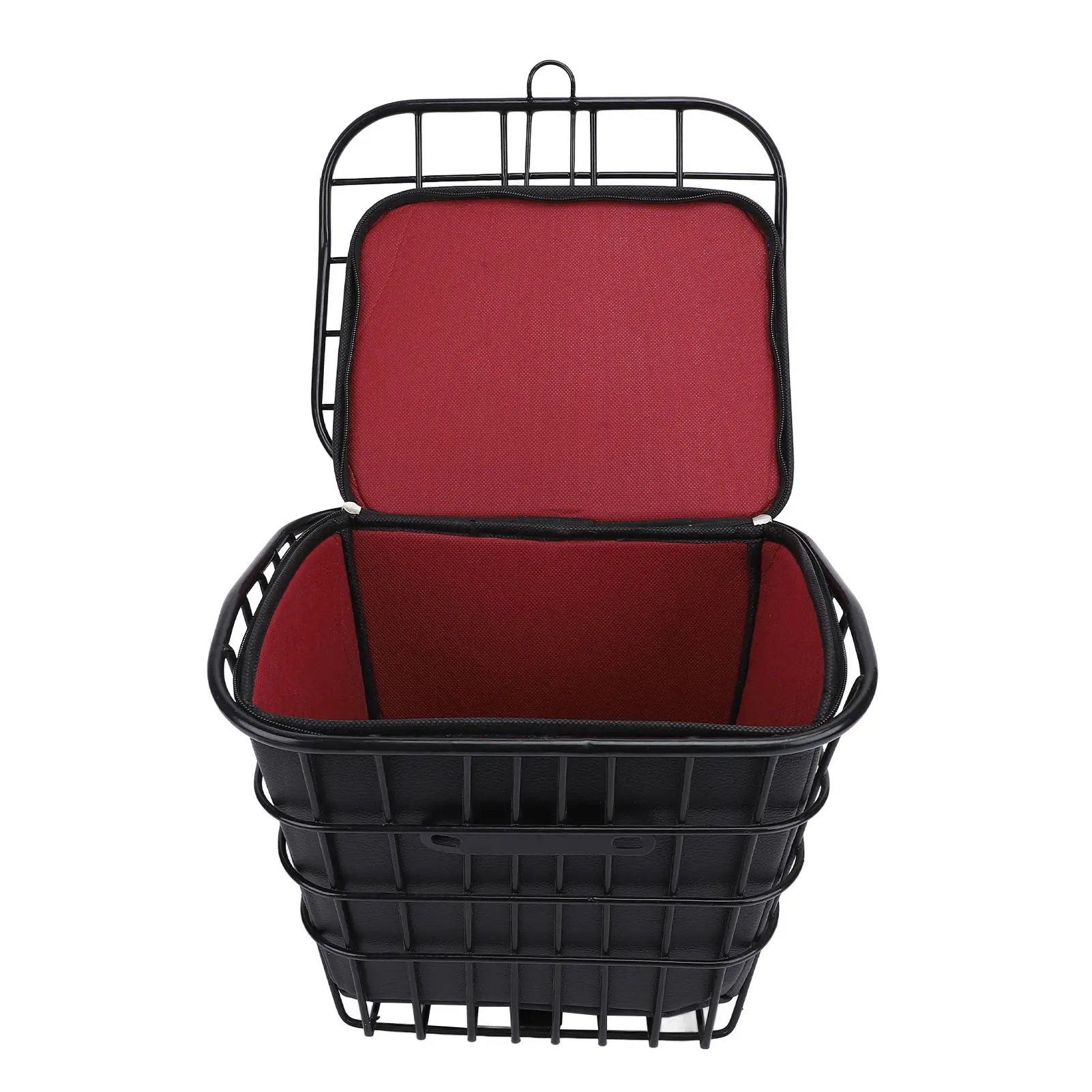 Bike Basket with Black Liner Bag Easy Installation Water Resistant Metal Bike Front Storage Basket for Electric Scooters Bikes