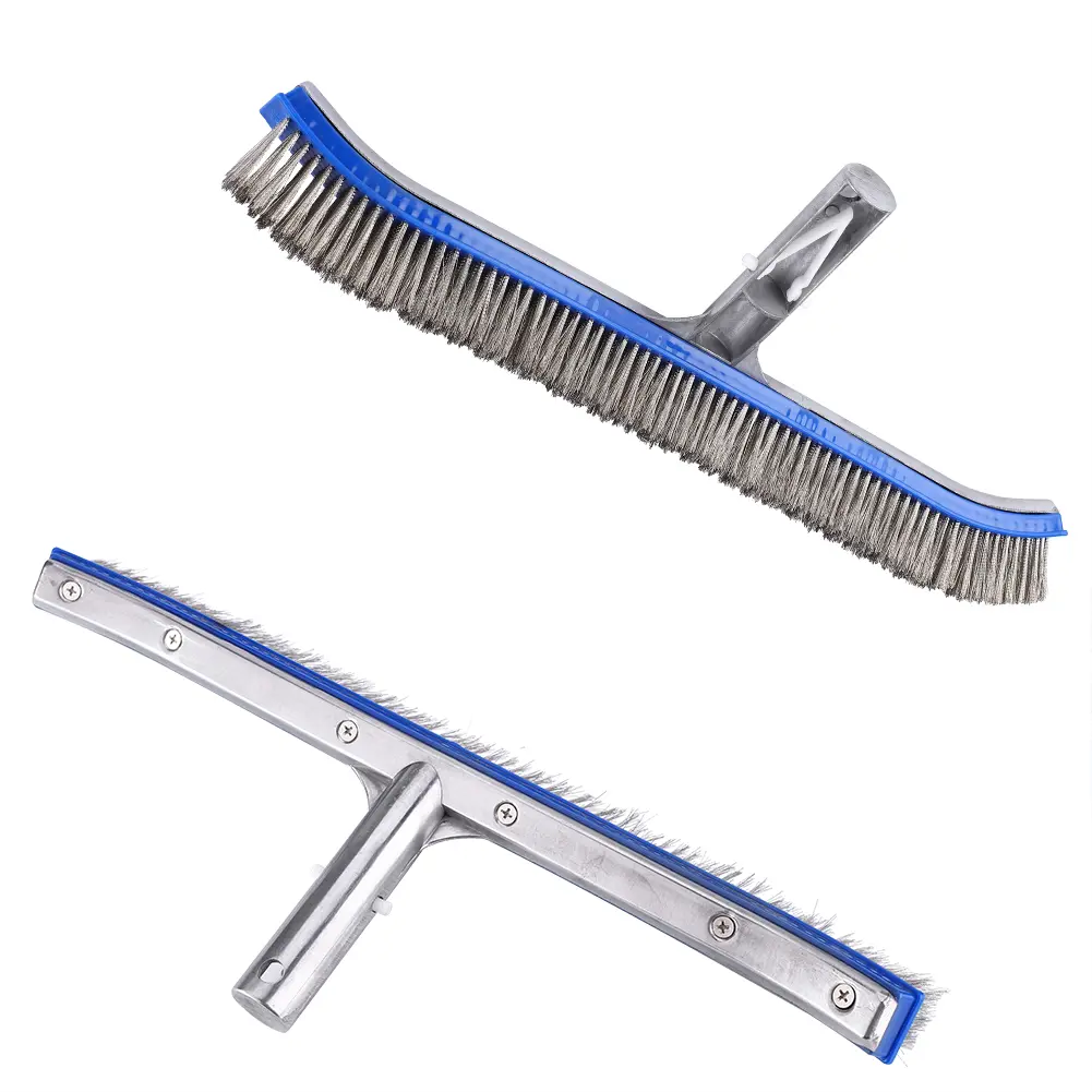 18inch Swimming Pool Steel Brush Bottom Walls Cleaning Supplies for Pond Spa Hot Spring Cleaning Steel Brush Walls Steel Brush