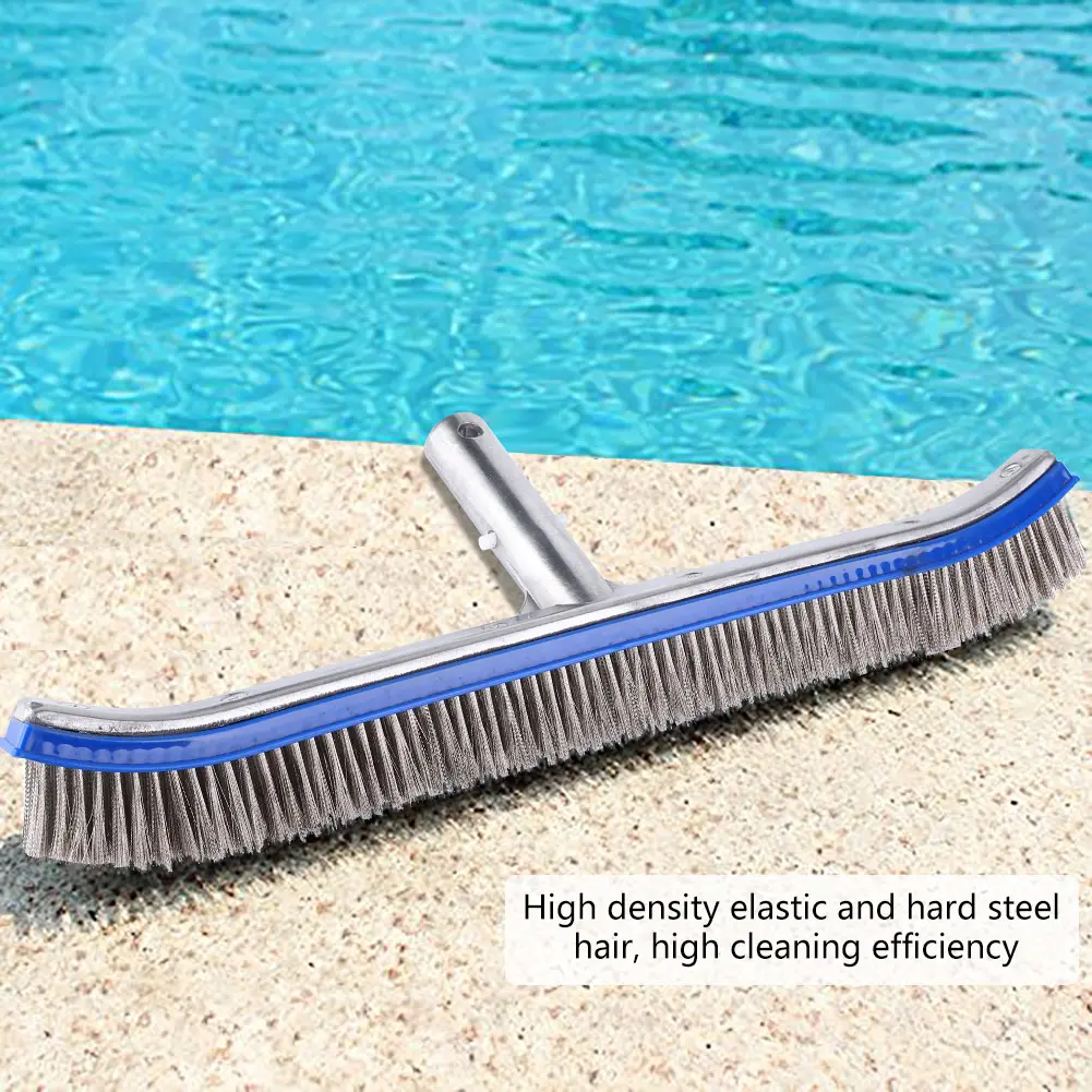 18inch Swimming Pool Steel Brush Bottom Walls Cleaning Supplies for Pond Spa Hot Spring Cleaning Steel Brush Walls Steel Brush