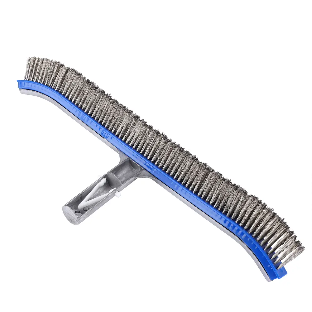 18inch Swimming Pool Steel Brush Bottom Walls Cleaning Supplies for Pond Spa Hot Spring Cleaning Steel Brush Walls Steel Brush