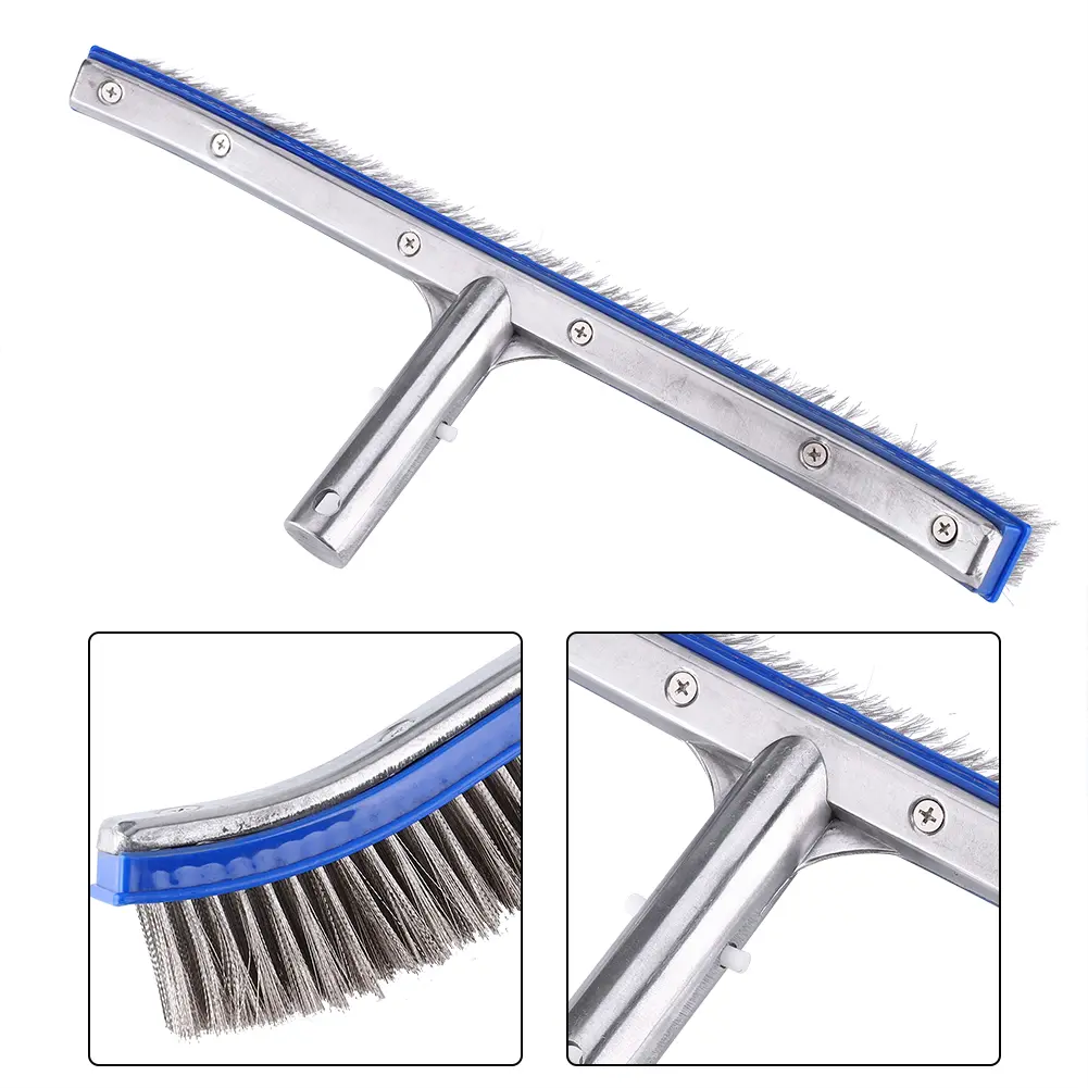 18inch Swimming Pool Steel Brush Bottom Walls Cleaning Supplies for Pond Spa Hot Spring Cleaning Steel Brush Walls Steel Brush
