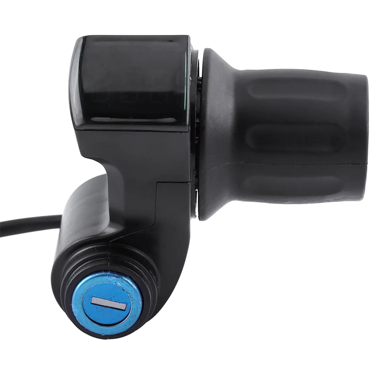 Electric Bike Scooter Half Wrist Throttle Grip Handle with LED Display Key Knock for 12-84V Electric Bike or Scooters