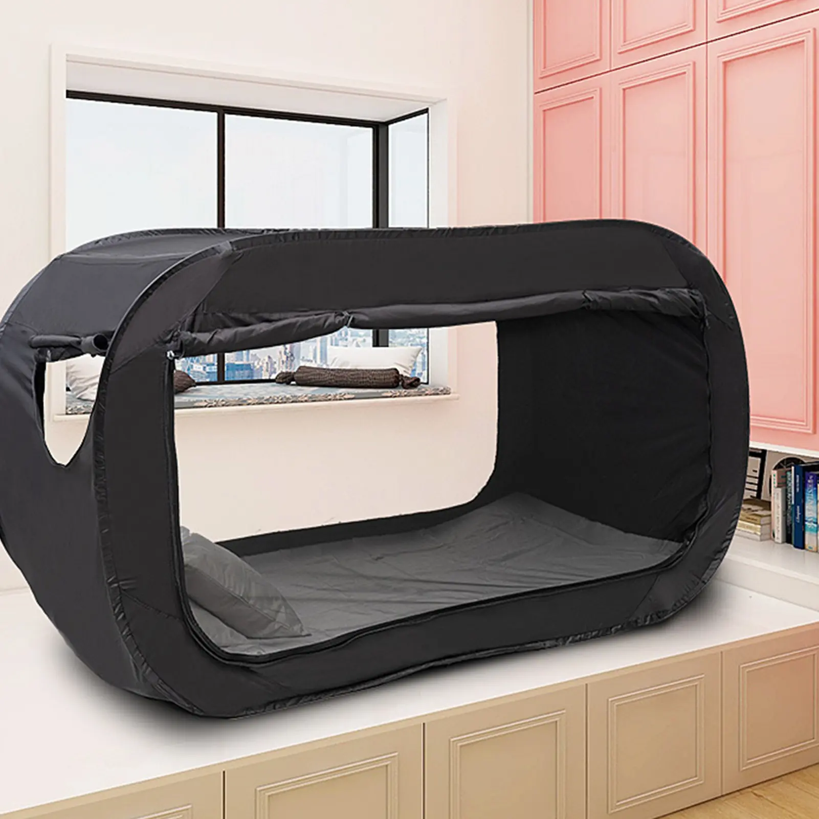 Indoor Bed Tent Outdoor Folding Privacy Pop Bed Tent Camping Fully Enclosed Shading Bed Tent for Kids and Adult Pop Bed Tent