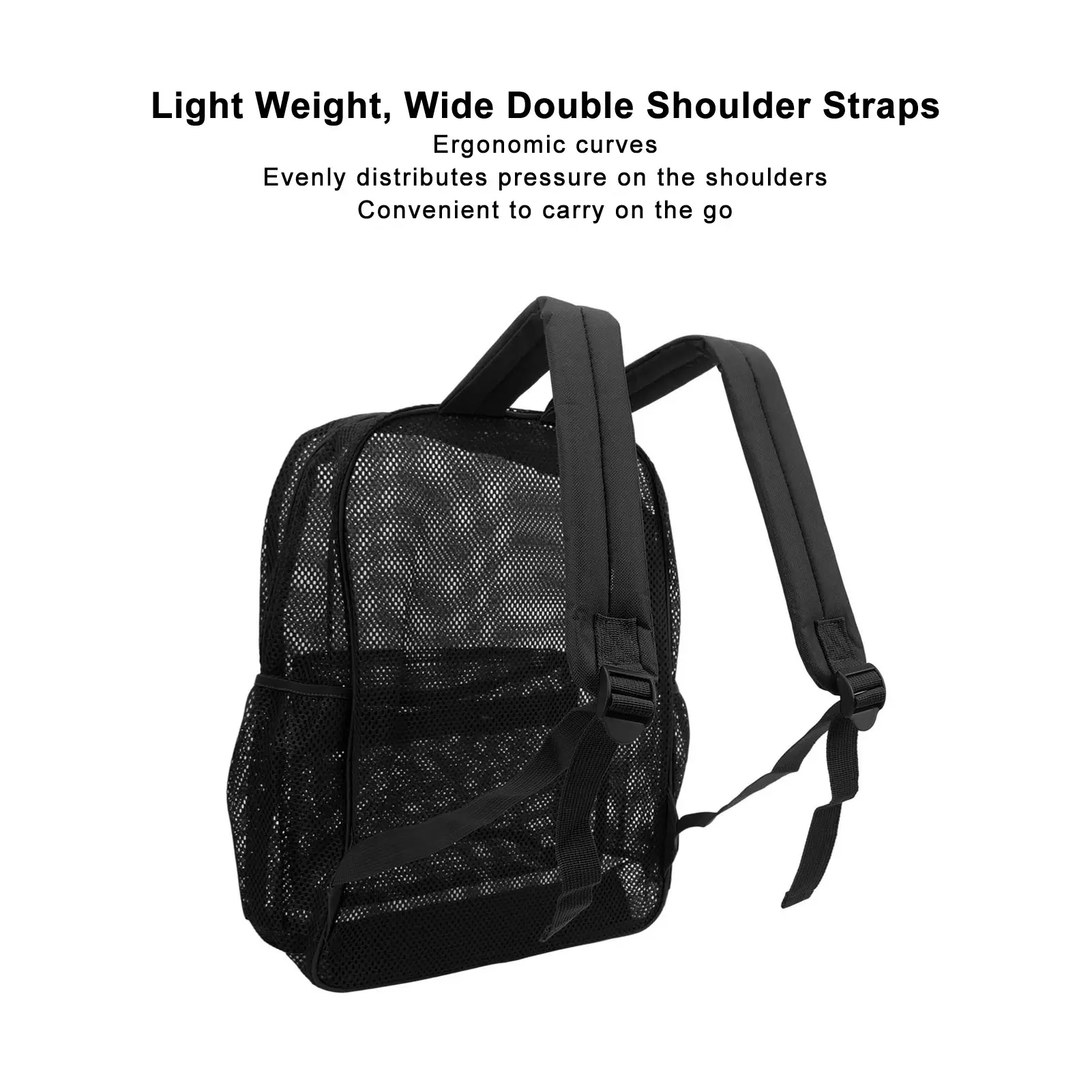 Mesh Backpack Heavy Duty Lightweight Large Capacity Washable See Through Backpack for Swimming Beach Sports See Through Backpack