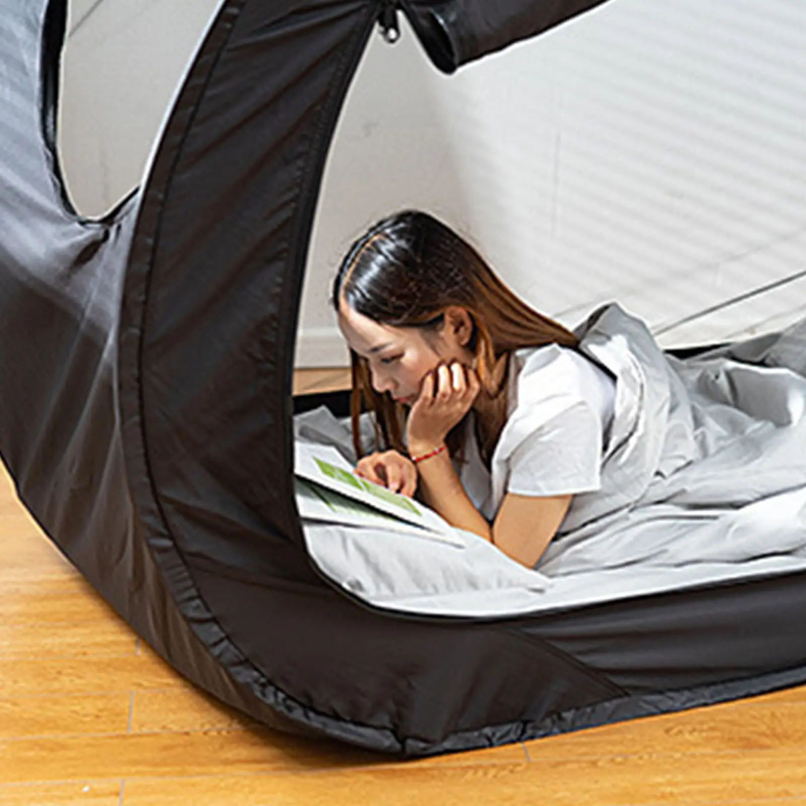 Indoor Bed Tent Outdoor Folding Privacy Pop Bed Tent Camping Fully Enclosed Shading Bed Tent for Kids and Adult Pop Bed Tent