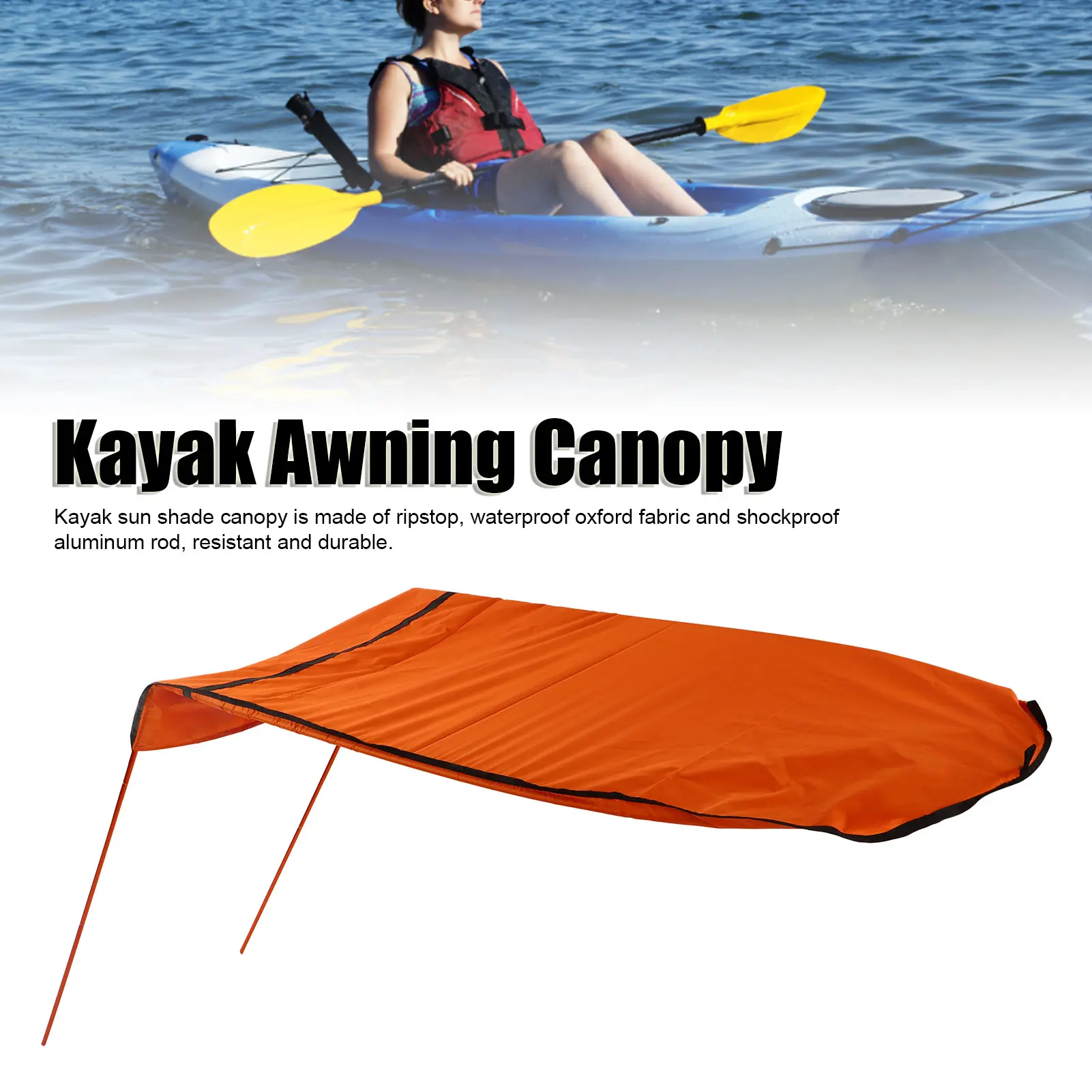 Kayak Sunshade Awning Kayak Sun Shade Canopy Corrosion Resistance Easy To Install Waterproof Ripstop Portable for Kayak Awning
