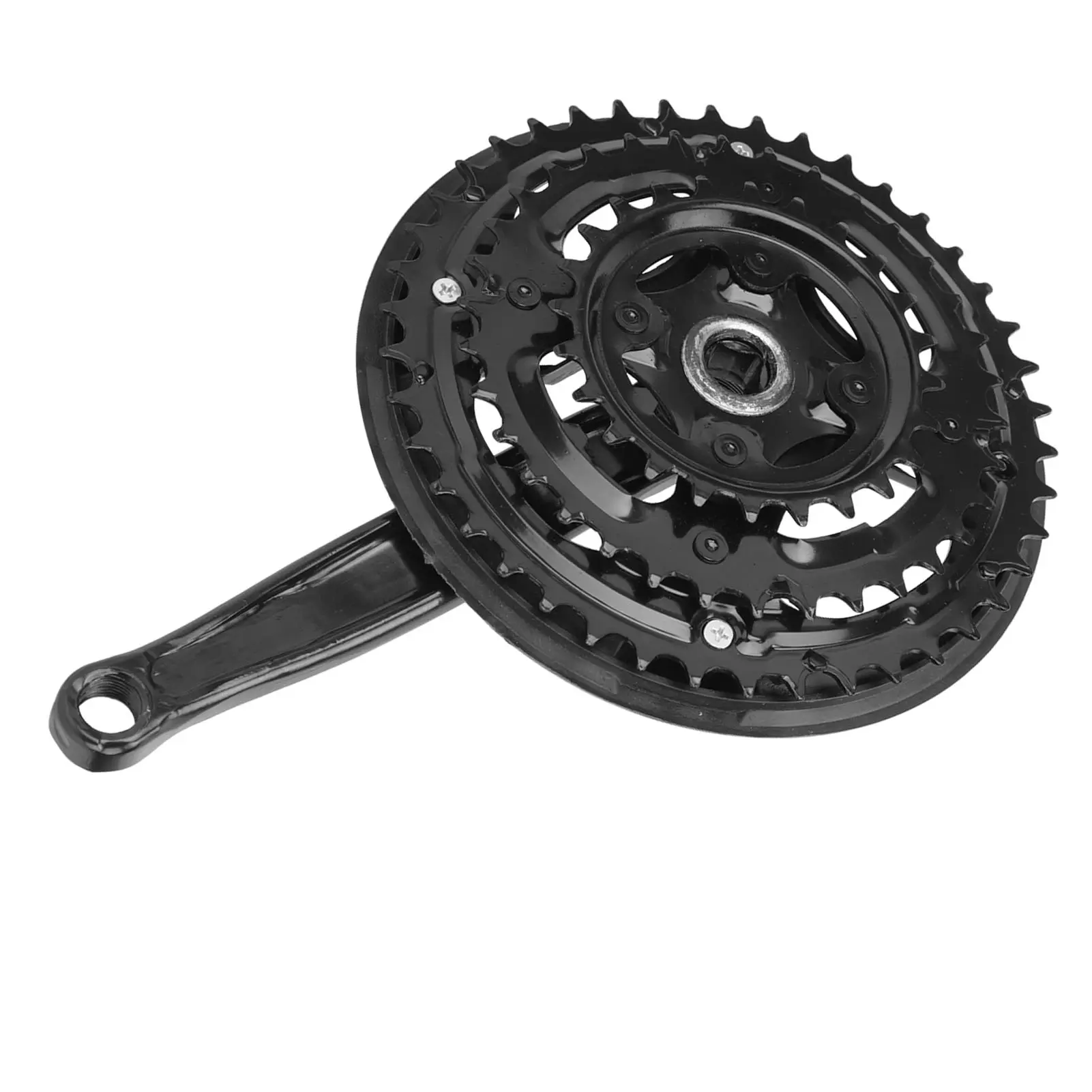 High Carbon Steel Crankset Crank 24-34-42T with Chains Cover for Variable Speed Mountain Bike Road Bicycle