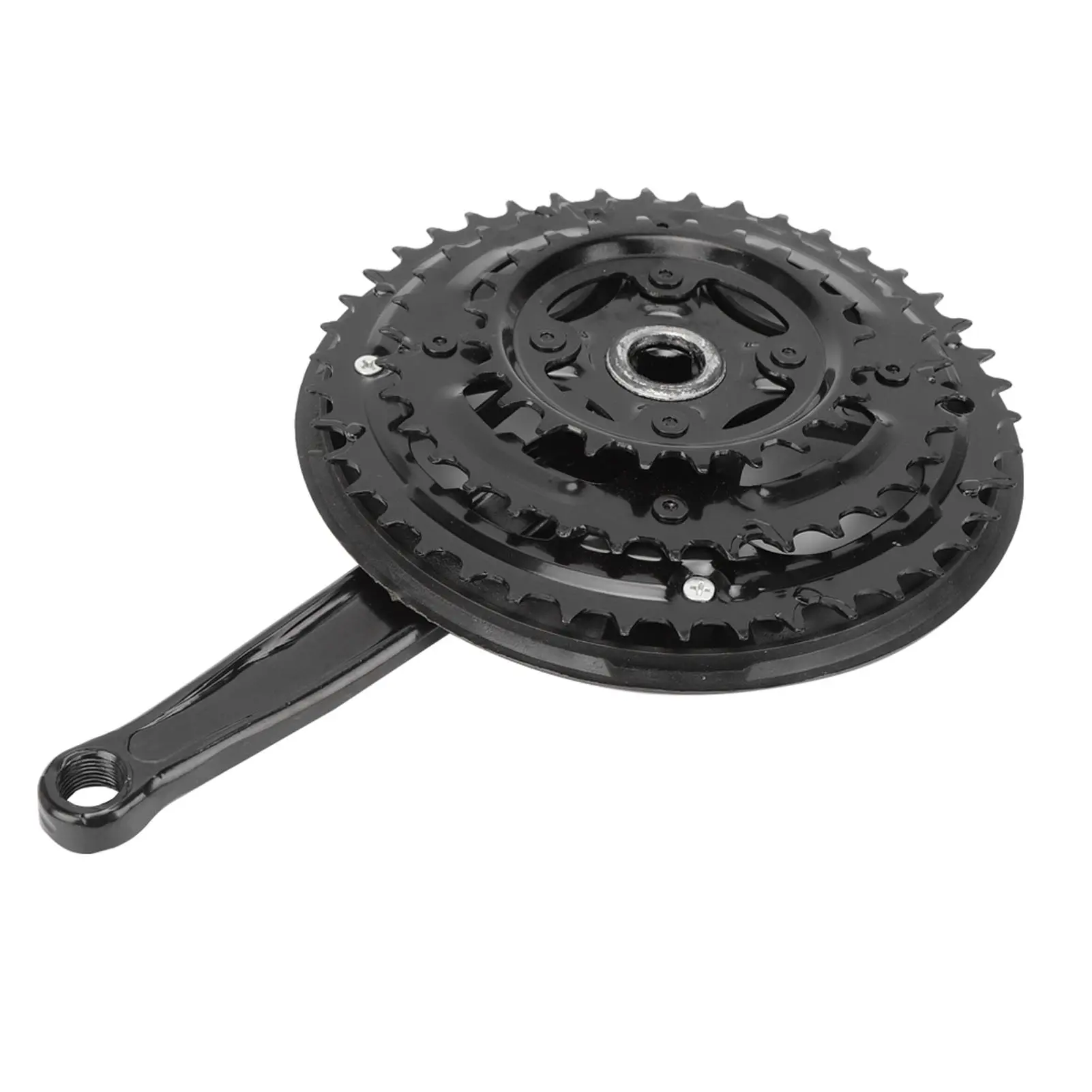 High Carbon Steel Crankset Crank 24-34-42T with Chains Cover for Variable Speed Mountain Bike Road Bicycle