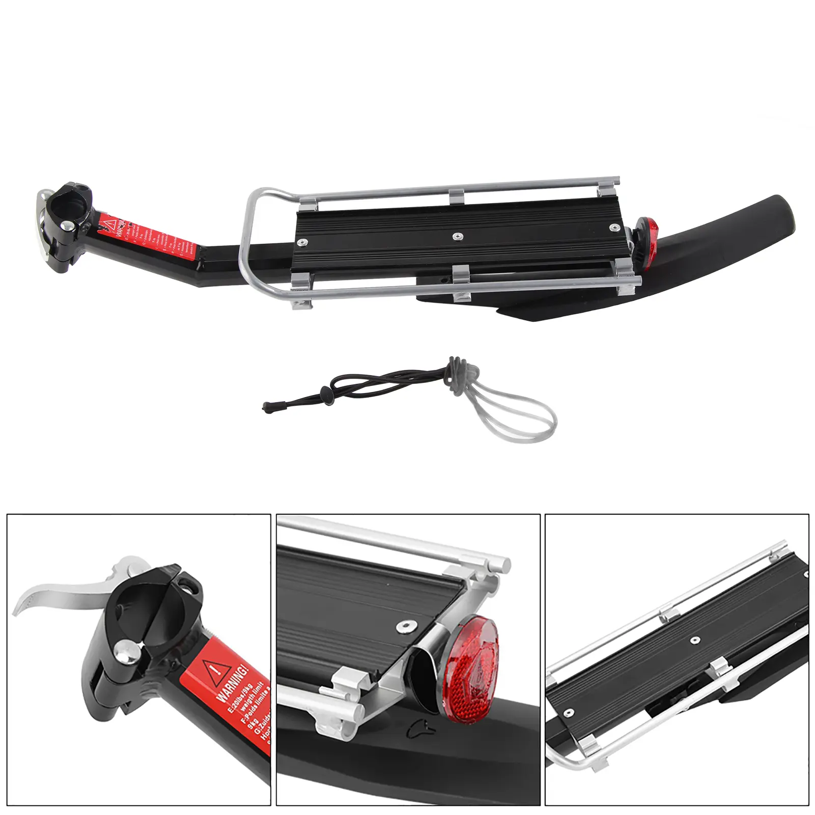 Bike Cargo Rack KW‑671‑05 Bike Rear Rack Seat Post Mount Quick Disassembly Alloy Bicycle Carrier Cargo Rack Bike Rear Rack