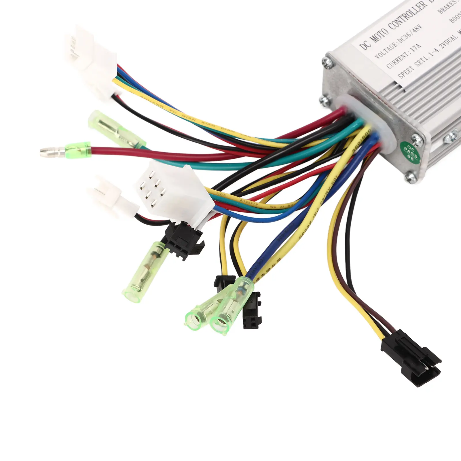 DC Motor Controller with Wire Harness Motor Controller Lithium Battery for Electric Bike 36V 48V 17A Motor Controller with Wire