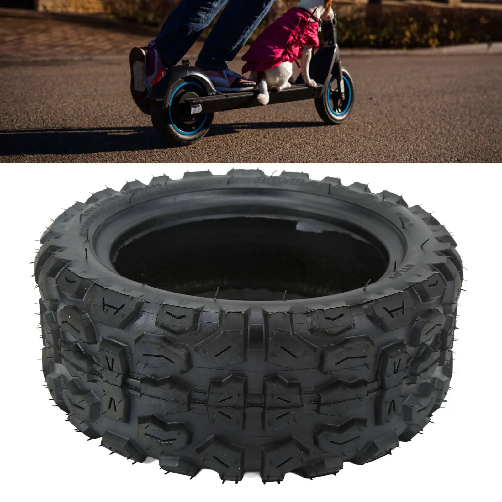 Electric Scooter Tire Low Noise Comfortable Off Road Vacuum Tire Wear Resistance 100/65‑6.5 Anti Slip for Snowfield