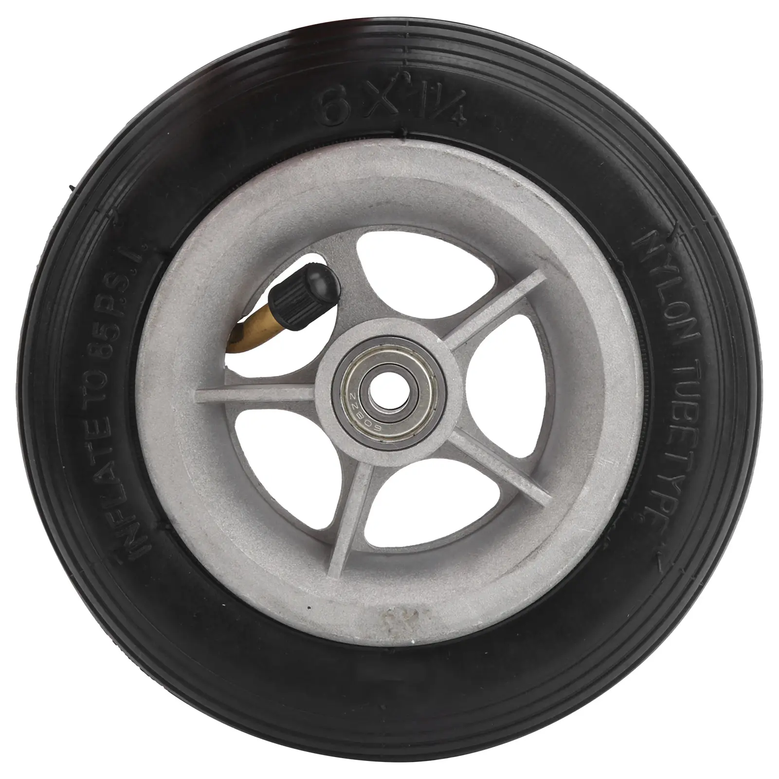 6x1 1/4 6 Inch Rubber Wheel Wear Resisting Shock Absorption Wheel Electric Scooter Inflation Rubber Tyre