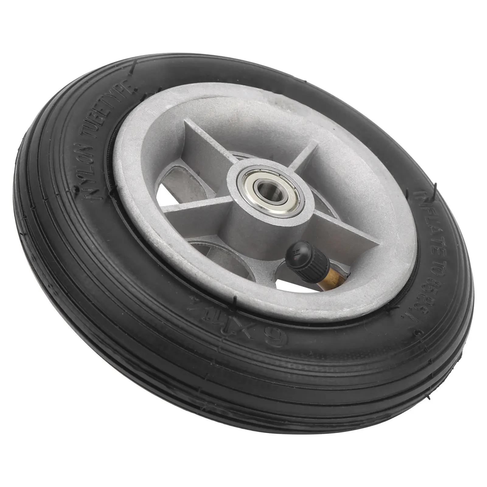 6x1 1/4 6 Inch Rubber Wheel Wear Resisting Shock Absorption Wheel Electric Scooter Inflation Rubber Tyre