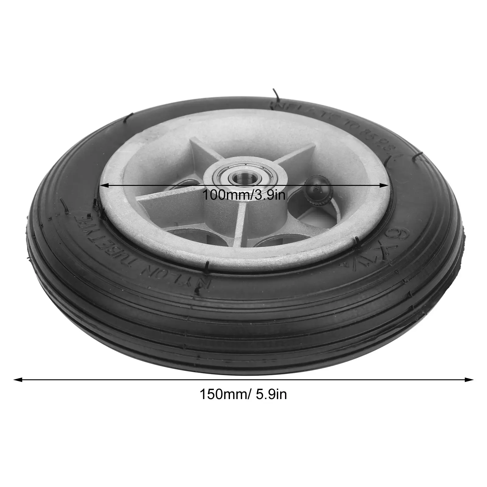 6x1 1/4 6 Inch Rubber Wheel Wear Resisting Shock Absorption Wheel Electric Scooter Inflation Rubber Tyre