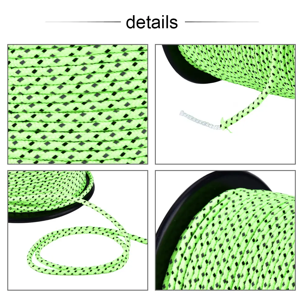 50m Tent Rope Polyester Outdoor Camping Tent Awning Reflective Guyline Rope Guy Line Cord Paracord
