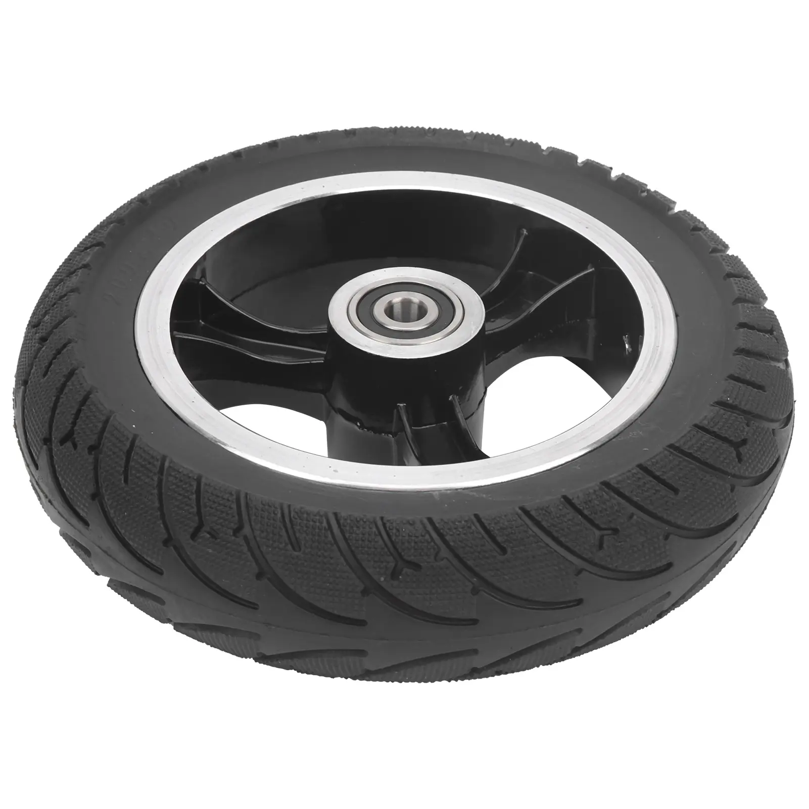 8in 200x50 Front Solid Wheel Rubber Aluminum Alloy Non Pneumatic Tire with Hub Replacement for Electric Scooter Accessory