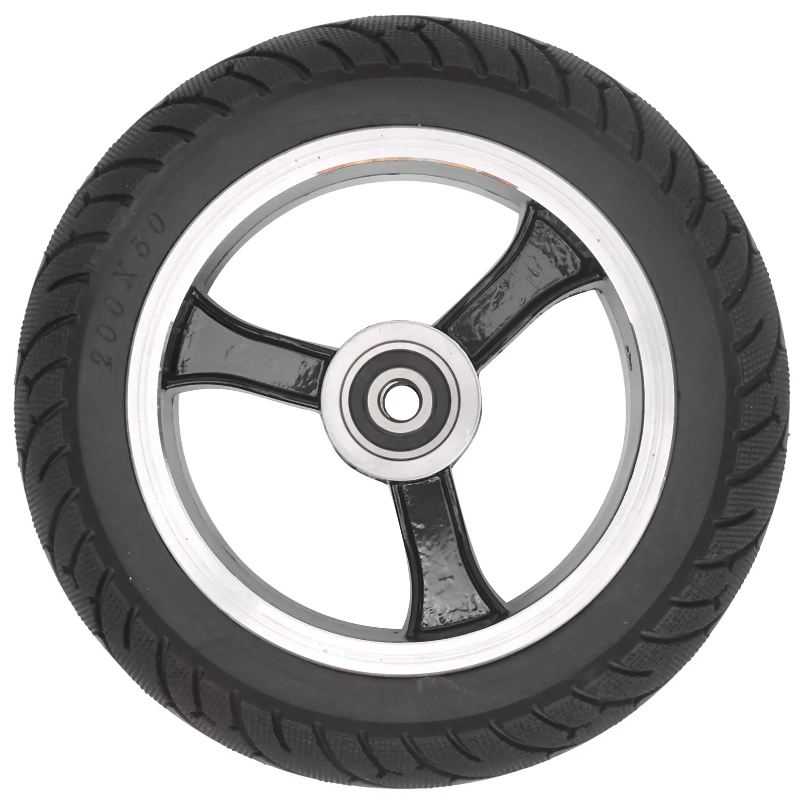 8in 200x50 Front Solid Wheel Rubber Aluminum Alloy Non Pneumatic Tire with Hub Replacement for Electric Scooter Accessory
