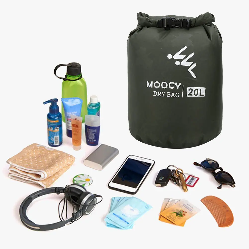 Outdoor Barrel Bag Waterproof Dry Bag PVC Outdoor Foldable Waterproof Barrel Dry Bag Storage Carrying Bags Camping Hiking Beach