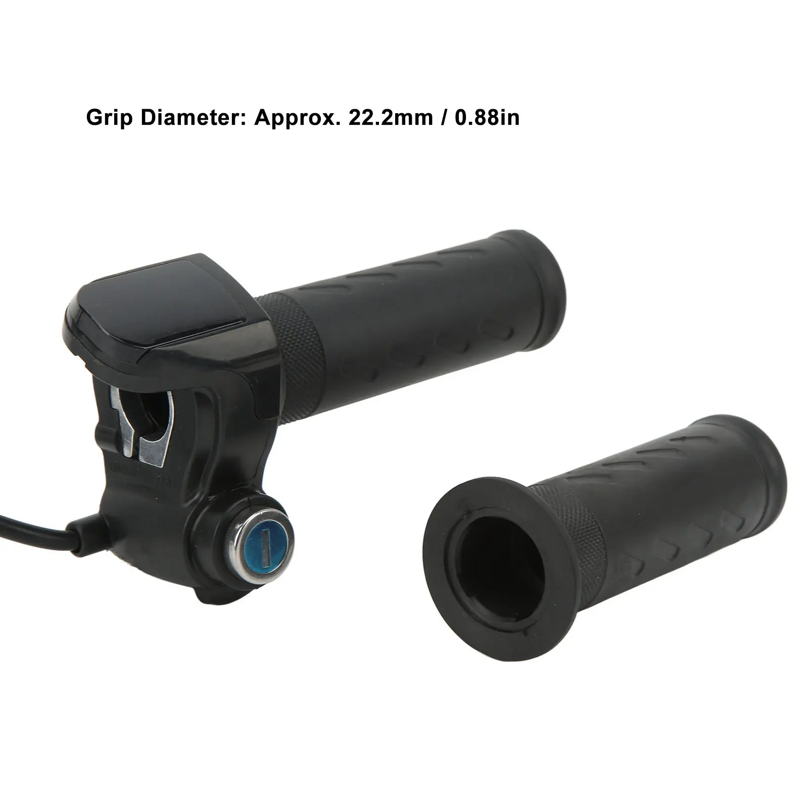 Electric Scooter Twist Throttle Grip with Backlight LCD Panel Easy Installation Electric Bike Throttle Grip for 22.2mm Handle
