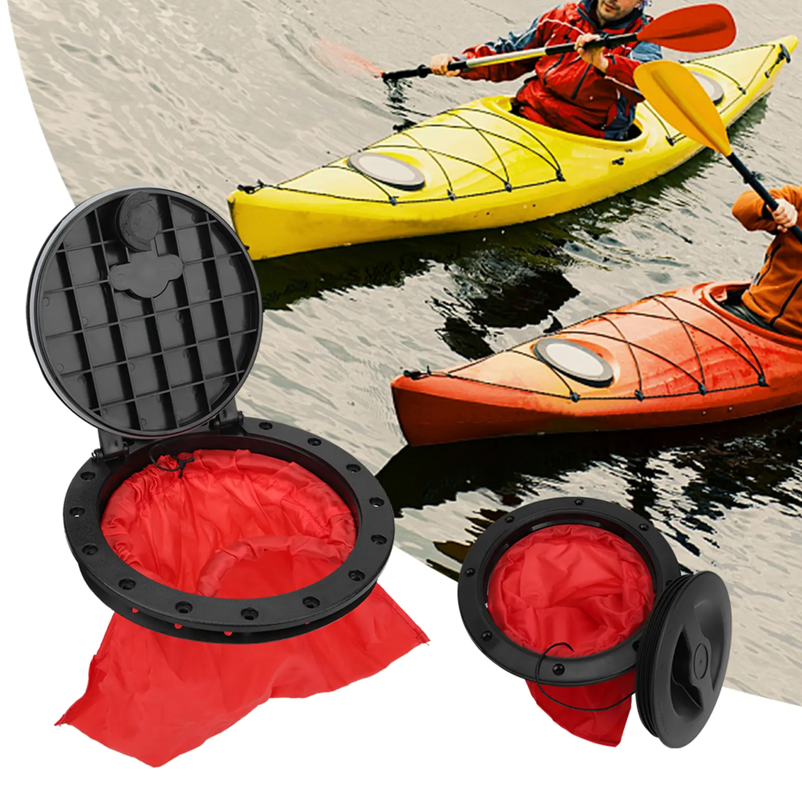Boat Sealing Hatch Cover Round Circular Type Lid Waterproof Kayak Accessories W/Storage Bag Cover W/Storage Bag Kayak Accessory