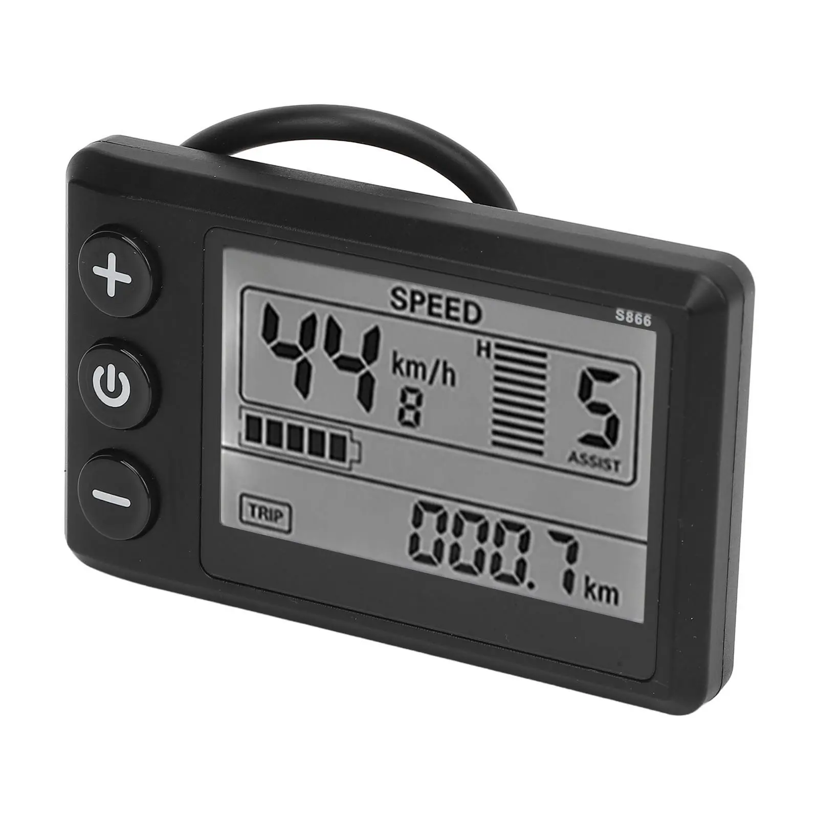 Electric Scooter LCD Display Meter S866 24V 36V 48V 60V 6 Pin Water Resistant Connector Backlight Display Control Panel