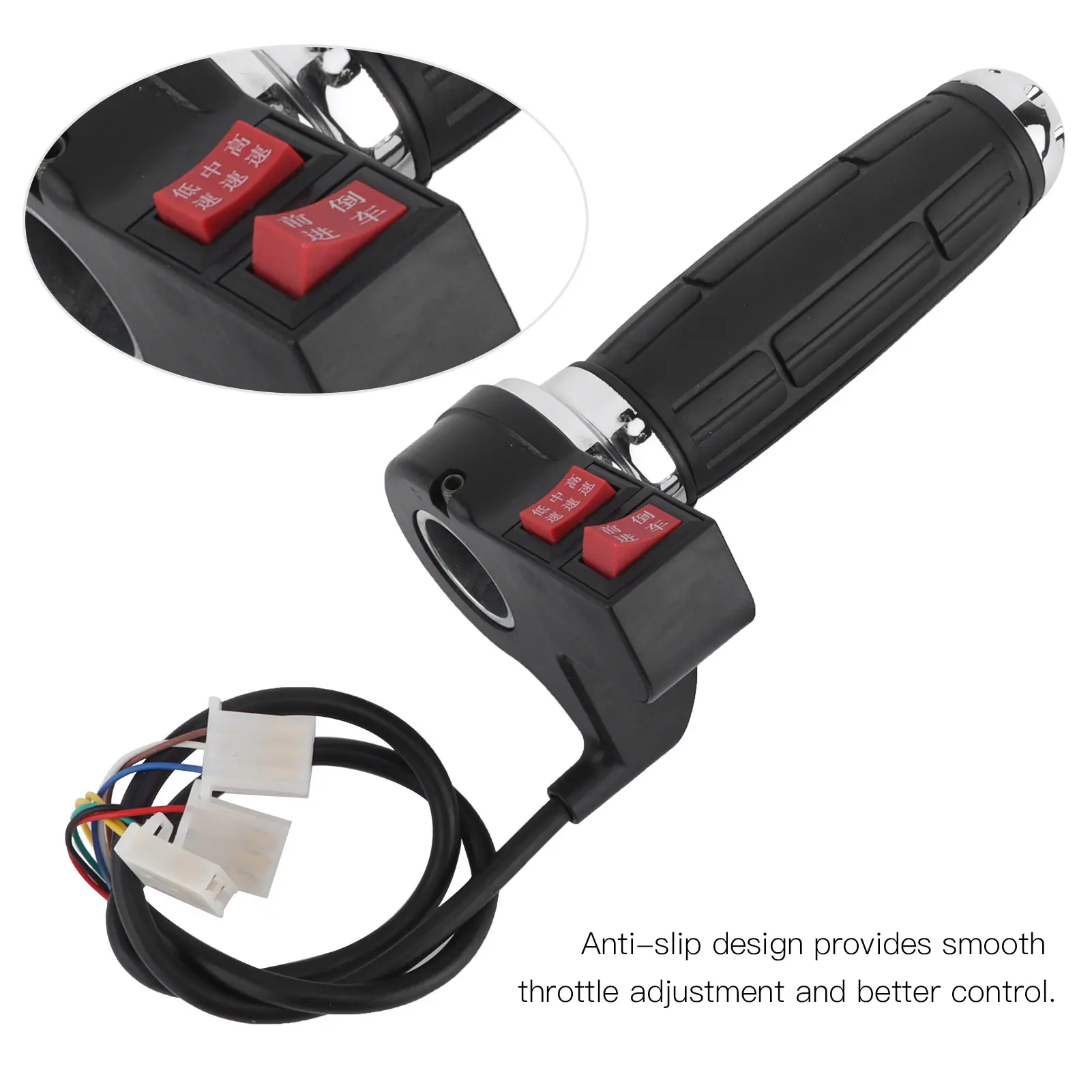 Throttle Grip 1Pair 3 Speed Control Throttle Handle Grips for Electric Bike with Forward and Reverse Gear Throttle Handle Grips