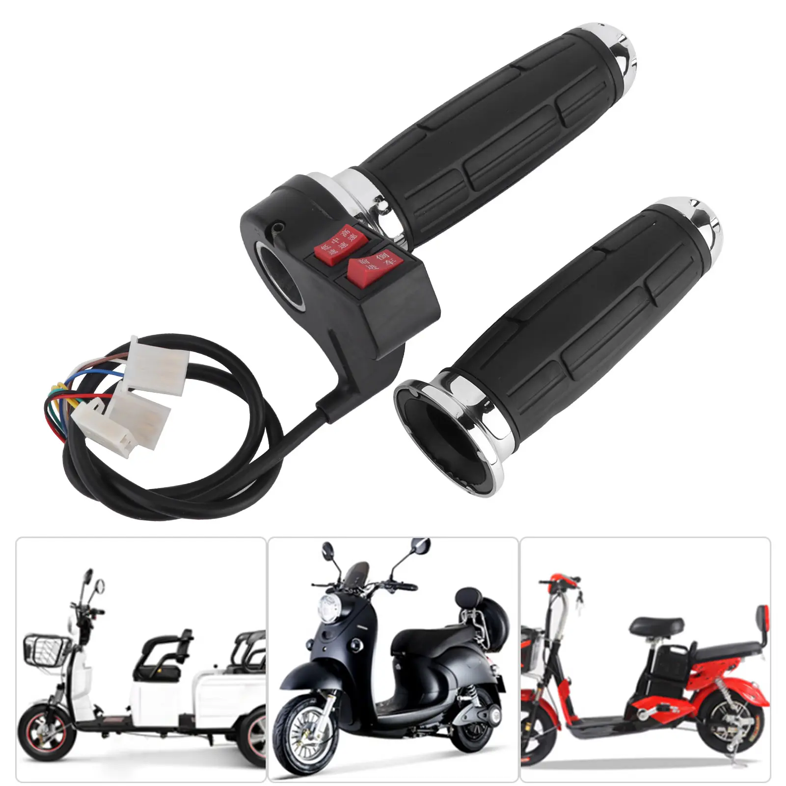 Throttle Grip 1Pair 3 Speed Control Throttle Handle Grips for Electric Bike with Forward and Reverse Gear Throttle Handle Grips