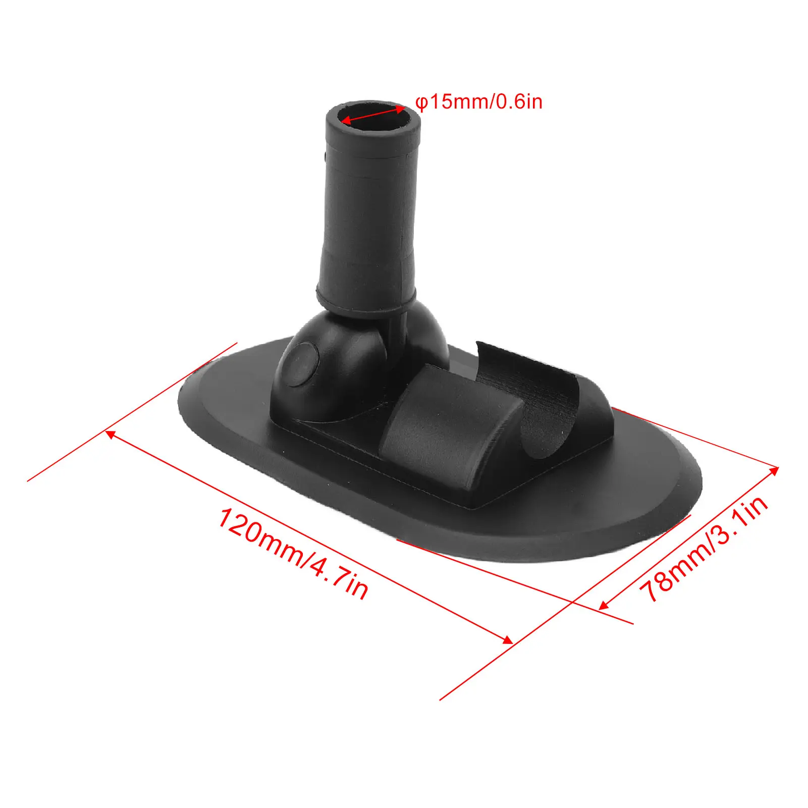 2Pcs PVC Inflatable Boat Tent Base 180 Degree Rotation Kayak Canopy Mount Base for Rowing Boat Speedboat Kayaks Canoes