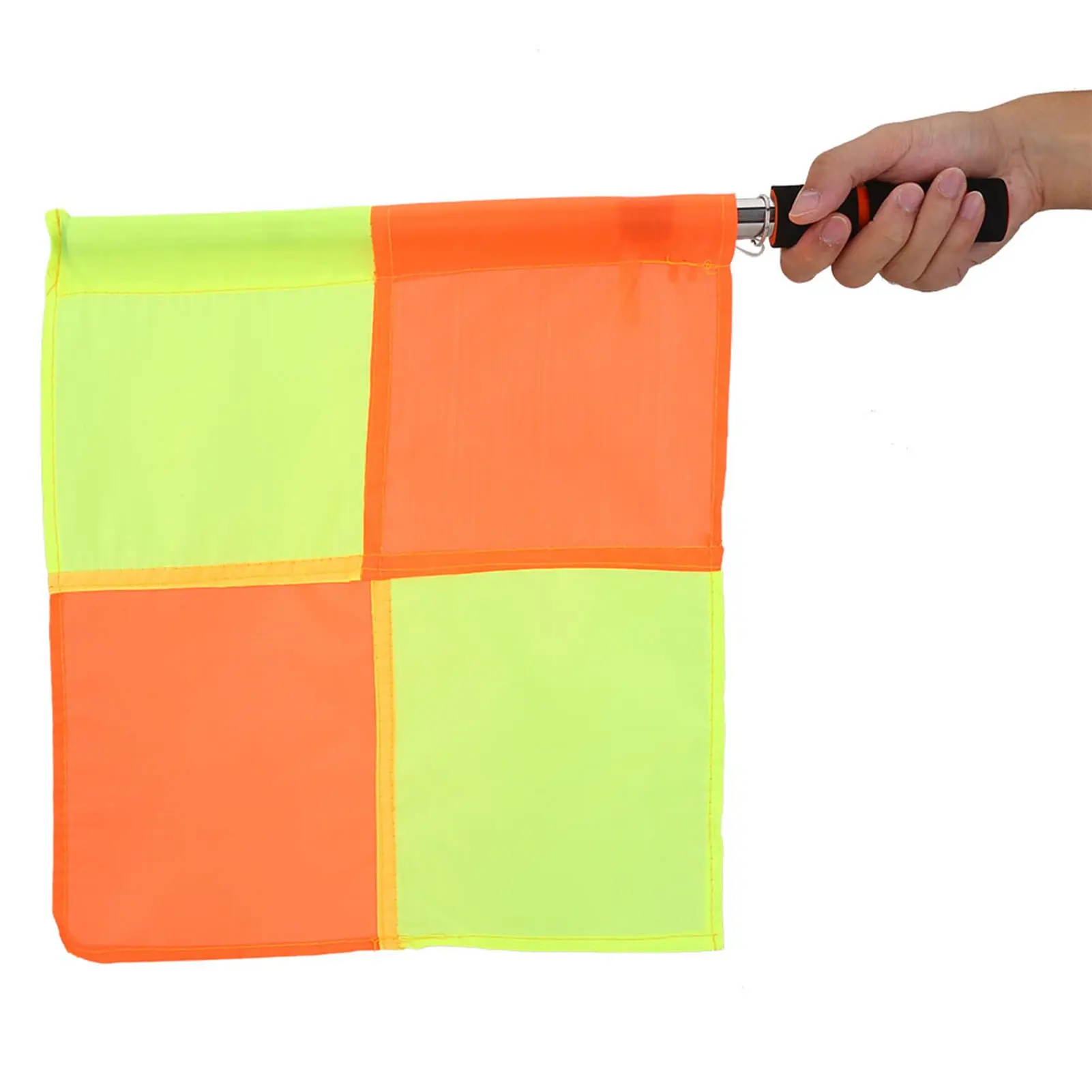 2Pcs Referee Linesman Flag with Storage Bag Portable Referee Flags for Sports Match Soccer Football Hockey Training