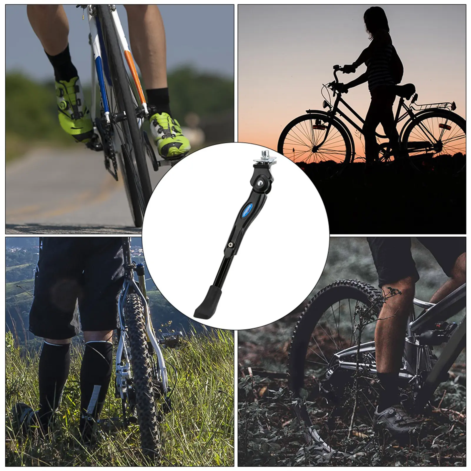 Bicycle Side Support Bike Aluminium Alloy Middle Support Side Rack Kickstand for Mountain Road Bicycle Bike Kickstand Sidestay