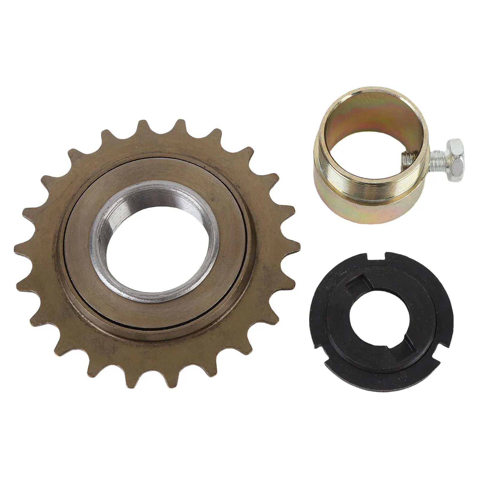 22T Bike Freewheel with 30mm Adapter Connector Steel Bicycle Freewheel Adapter Kit for Electric Tricycle Motorcycle
