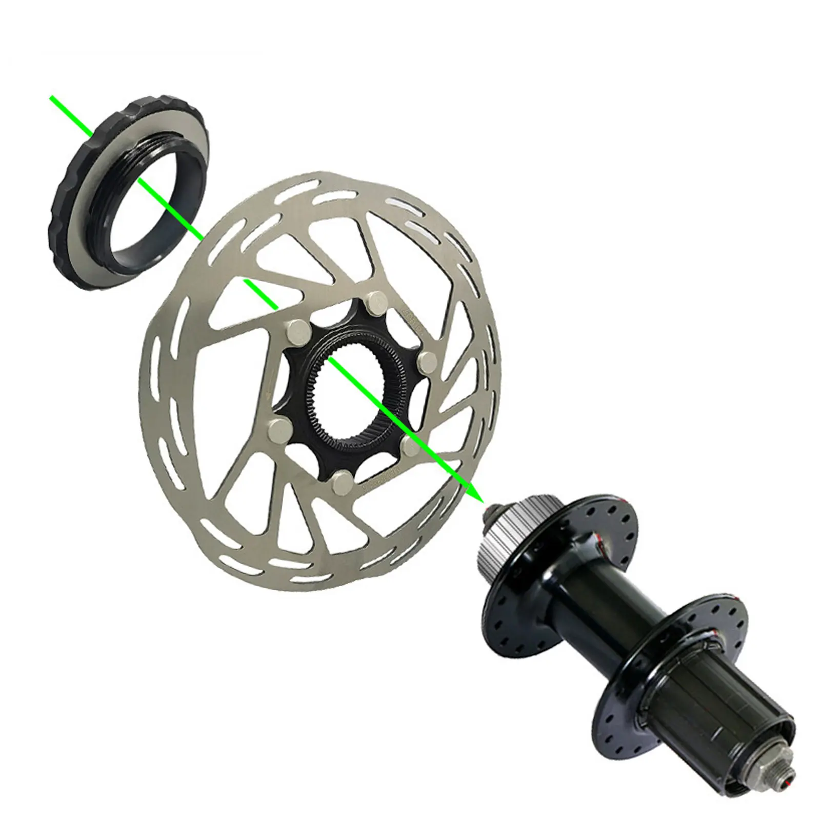 Mountain Bike Rotor Bike Disc Brake Rotor 160mm Central Lock Hollow Design Disc Brake Rotor for Mountain Bike Accessories