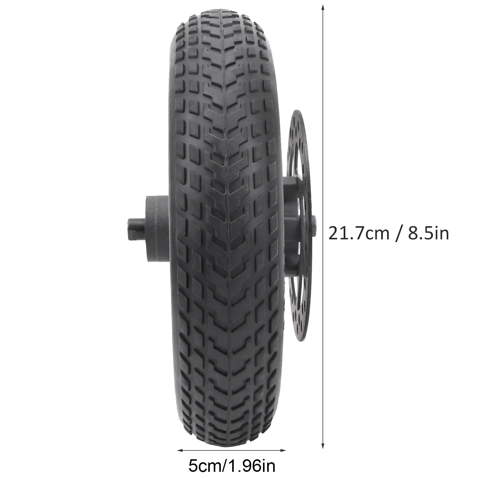 8.5 Inch Rear Wheel with Hollow Tire 120MM Disc Brake Rubber Shock Absorption Anti Slip Wheel Replacement Set for Xiaomi M365PRO