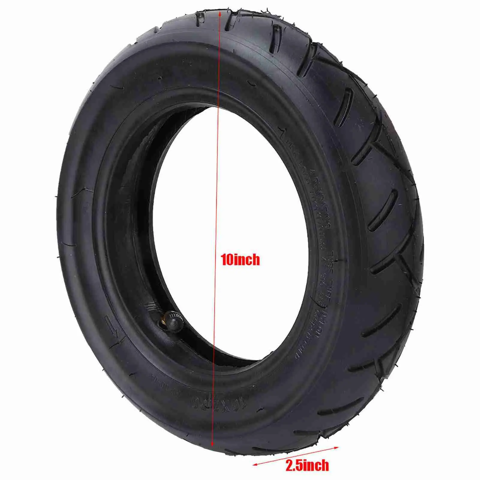 10 x 2.5inch Outer Tire and Inner Tube Set Rubber Inflatable Tyre Replacement for Electric Scooter