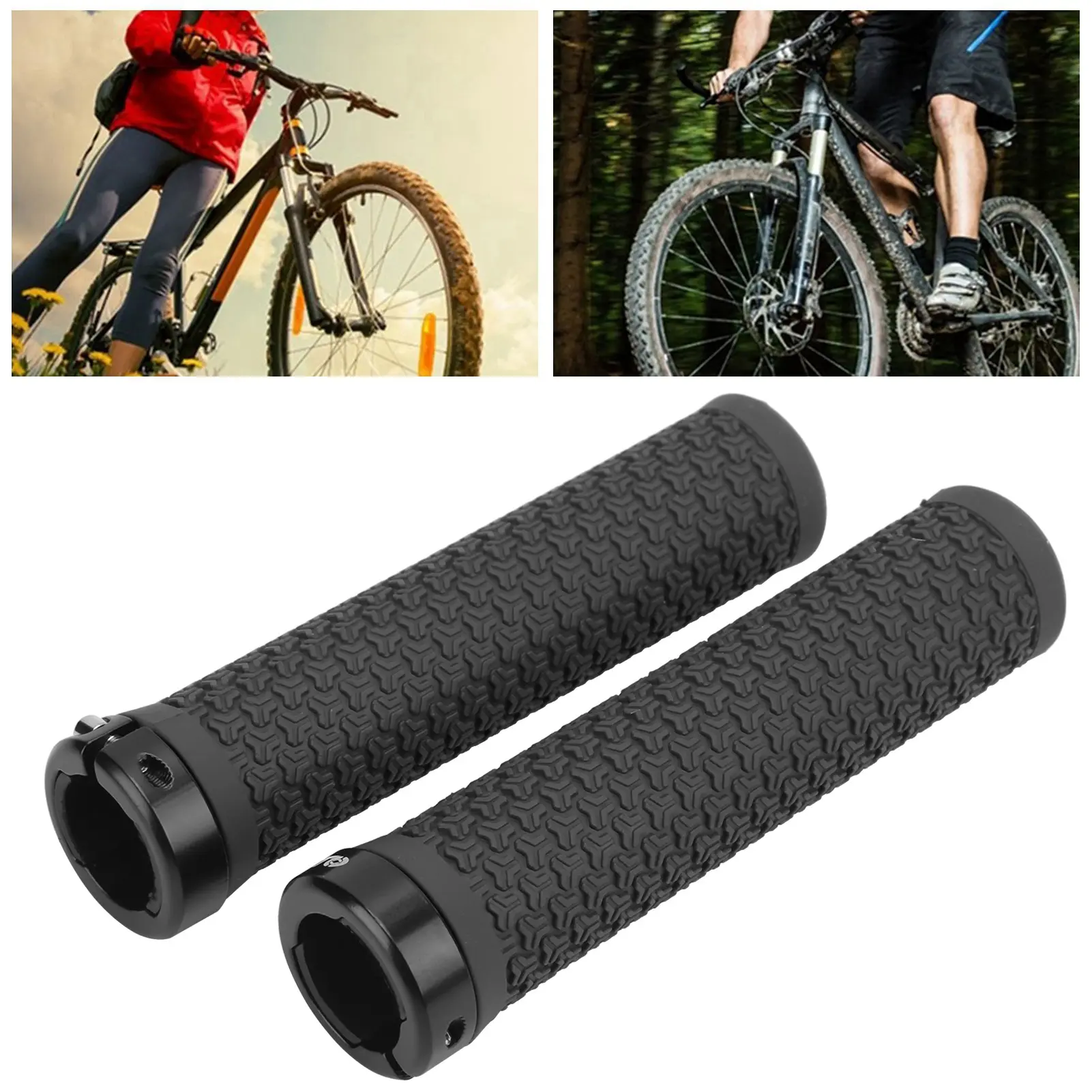 Bicycle Anti‑Slip Grips Handlebar Grip ZTTO Mountain Bike Handlebar Single Locking Grips Bicycle Shock Absorbing Rubber Grips