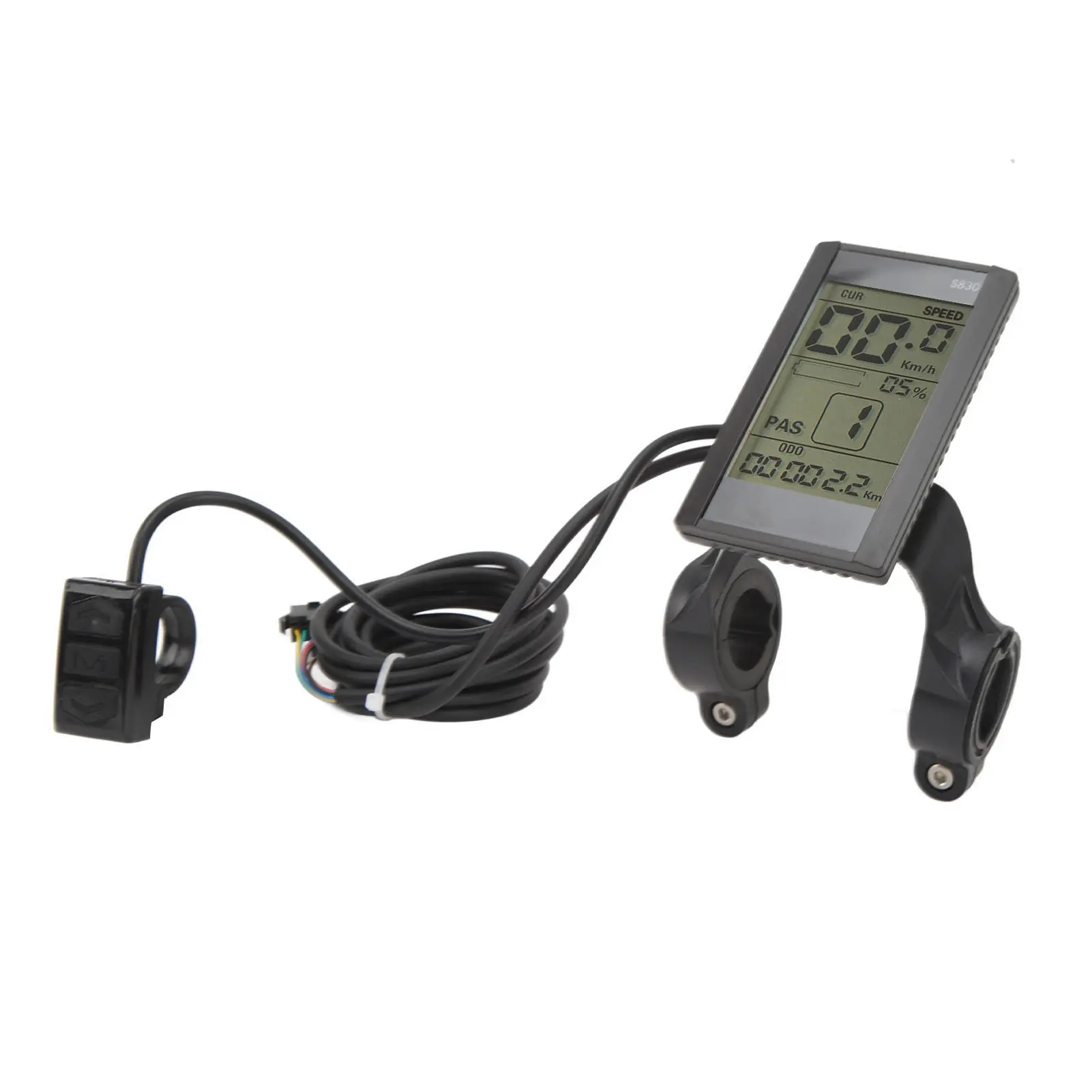 Electric Bike LCD Display Meter 24V 36V 48V Waterproof Multifunctional S830 LCD Display for 22.2mm Handlebars