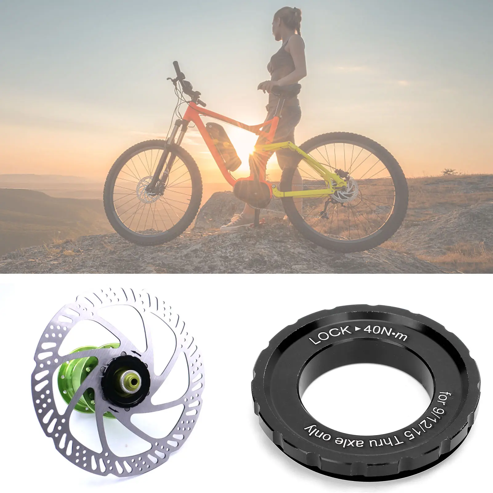 Hub Disc Lock Cover Bike Center Lock Wheelset Mountain Road Bike Center Lock Wheelset Hub Disc Lock Cover 9/12/15MM Barrel Shaft