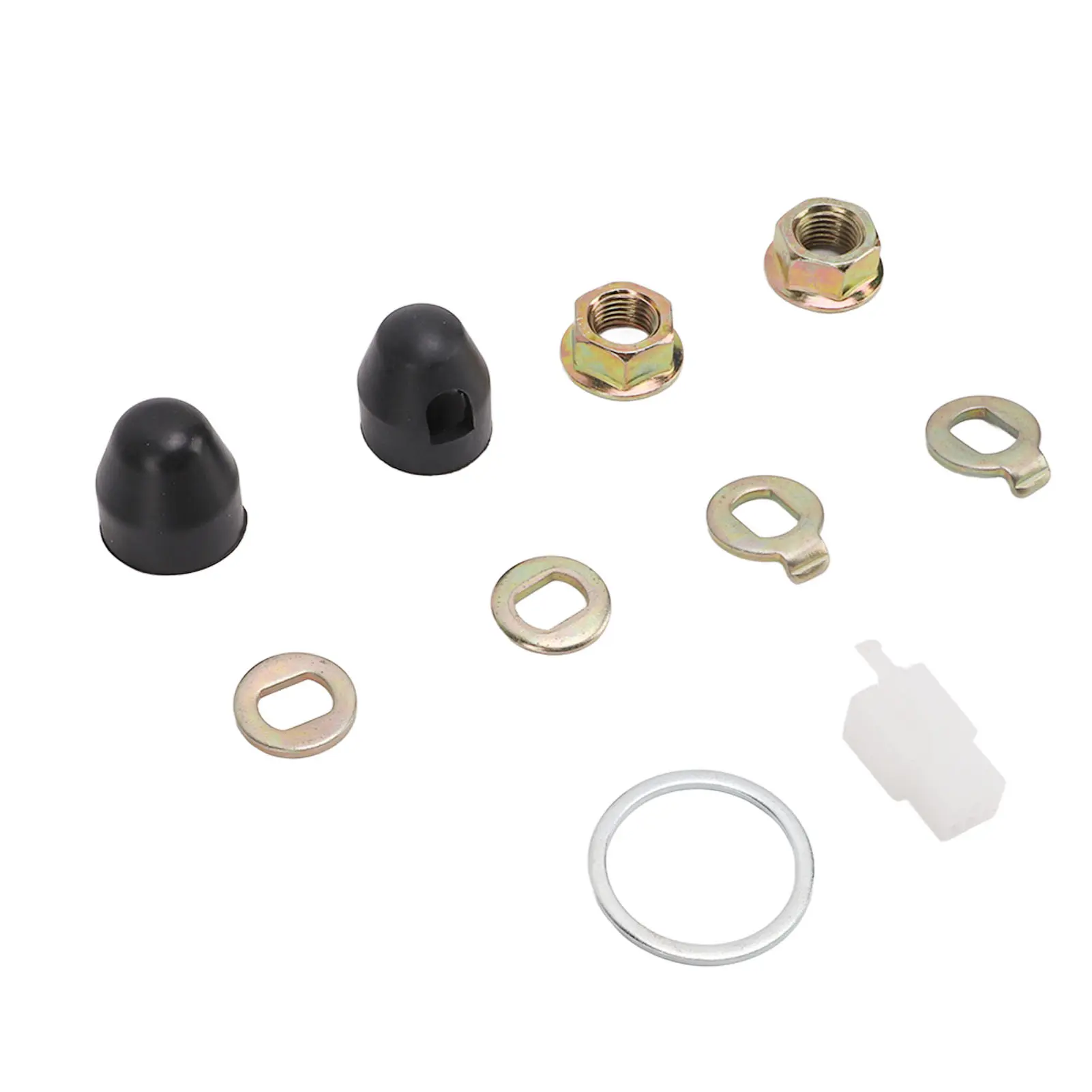 Steel Bicycle Hub Motor M14 Nuts Washer Kit with 14mm Shaft Replacement Part for Electric Bikes Scooters