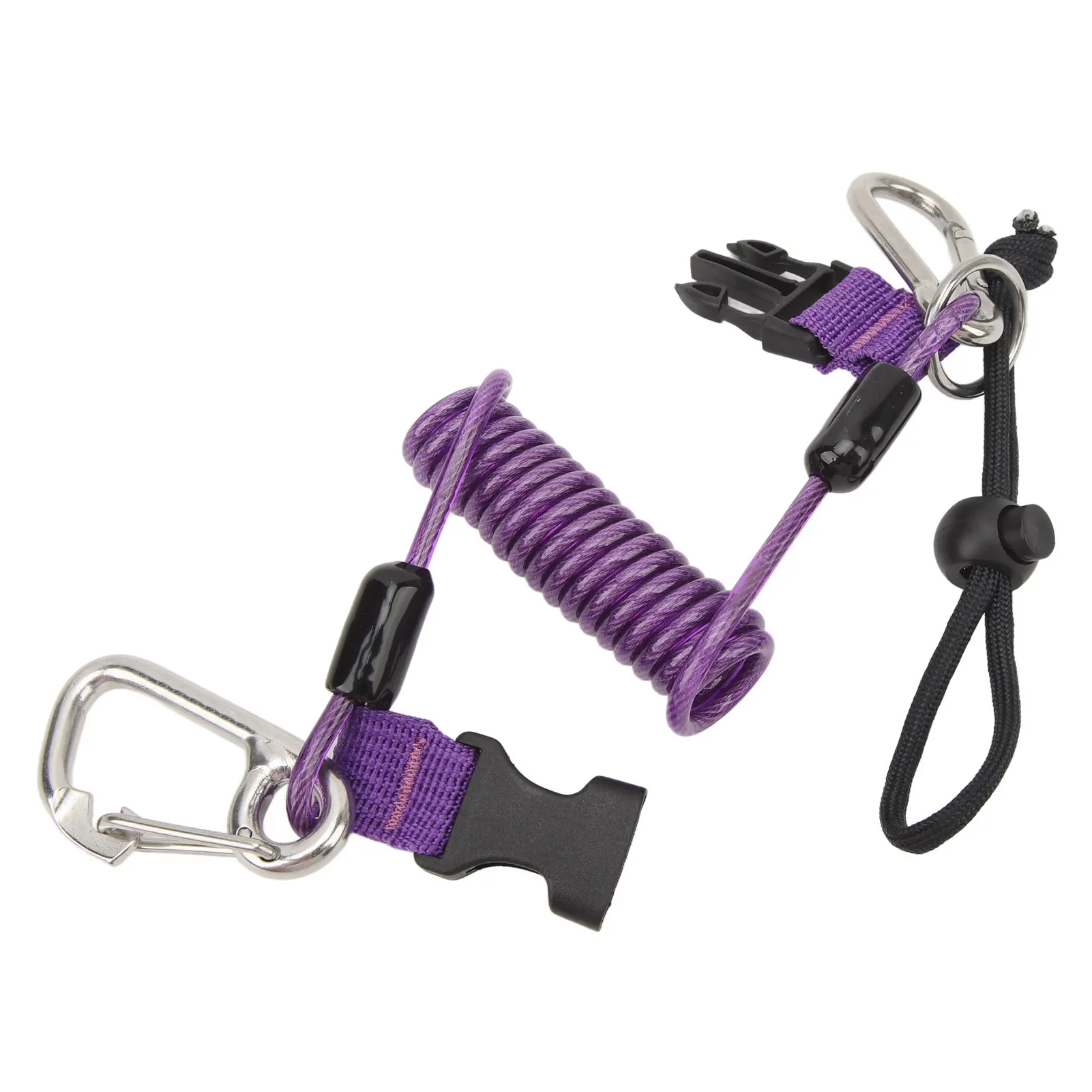 Diving Hook Rope Stainless Steel TPU Flexible Anti Lost Diving Camera Spring Rope for Outdoor Climbing Underwater Photography