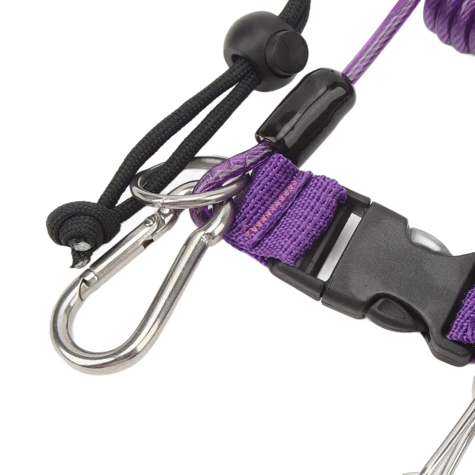 Diving Hook Rope Stainless Steel TPU Flexible Anti Lost Diving Camera Spring Rope for Outdoor Climbing Underwater Photography