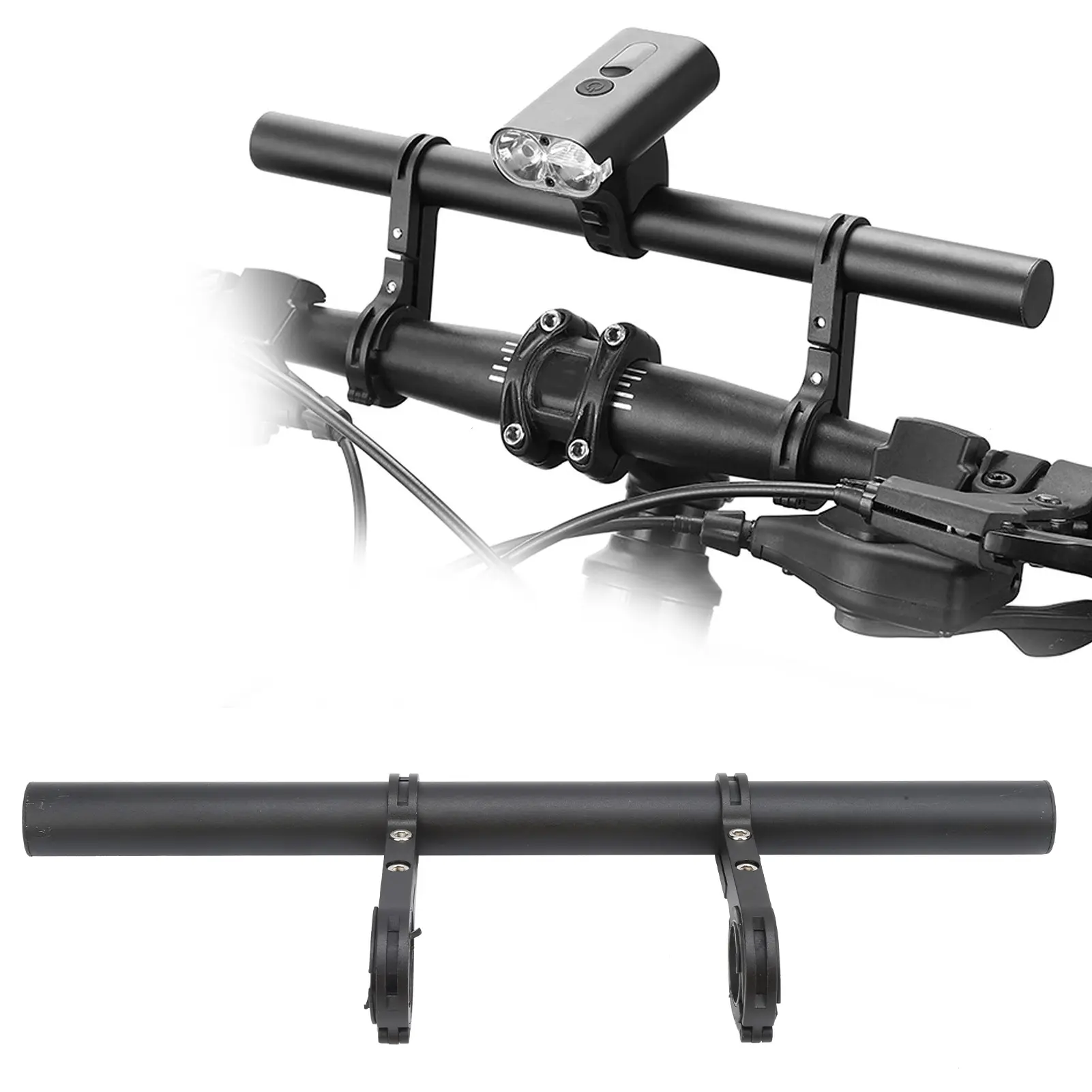 30cm Bicycle Handlebar Extension Bracket Easy Installation Aluminum Alloy Bike Headlight Mount Bar