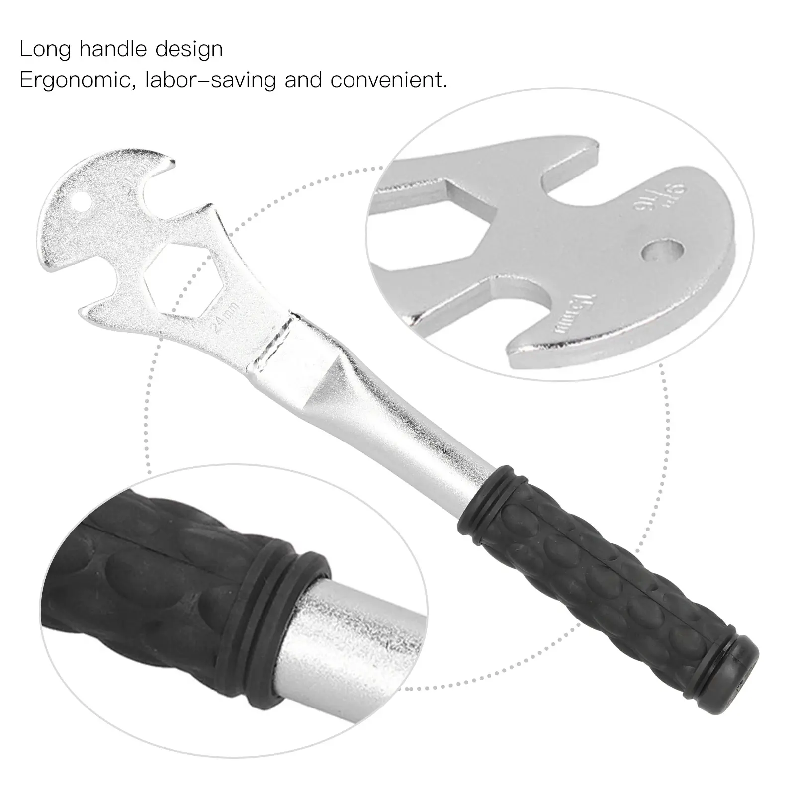 Bicycle Bike Pedal Spanner 15/24mm Wrench Tool Pedal Removal and Installation Tool Bike Repair Wrench Bicycle Pedal Removal Tool