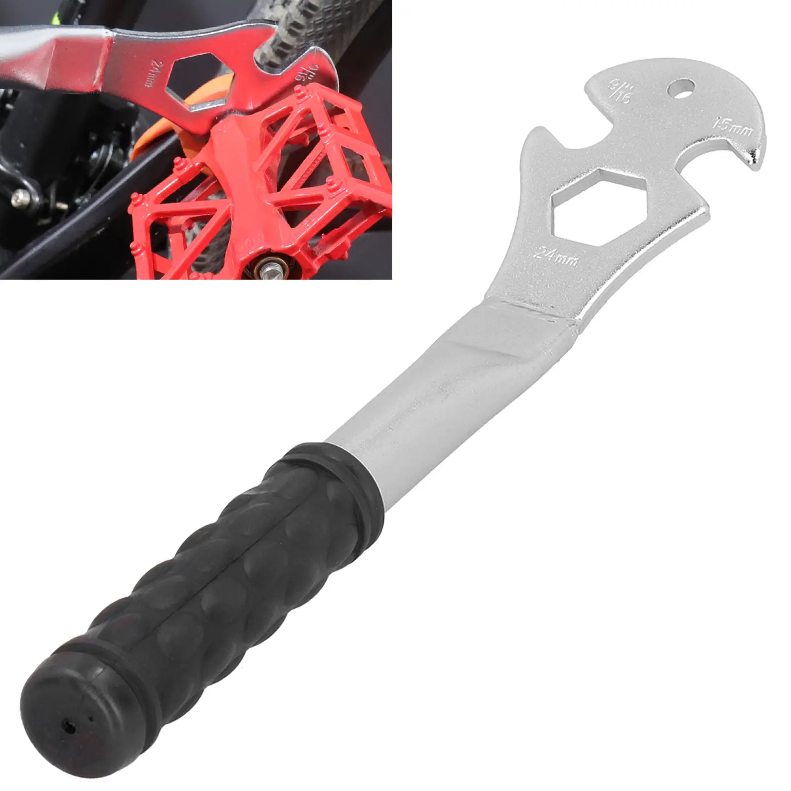Bicycle Bike Pedal Spanner 15/24mm Wrench Tool Pedal Removal and Installation Tool Bike Repair Wrench Bicycle Pedal Removal Tool