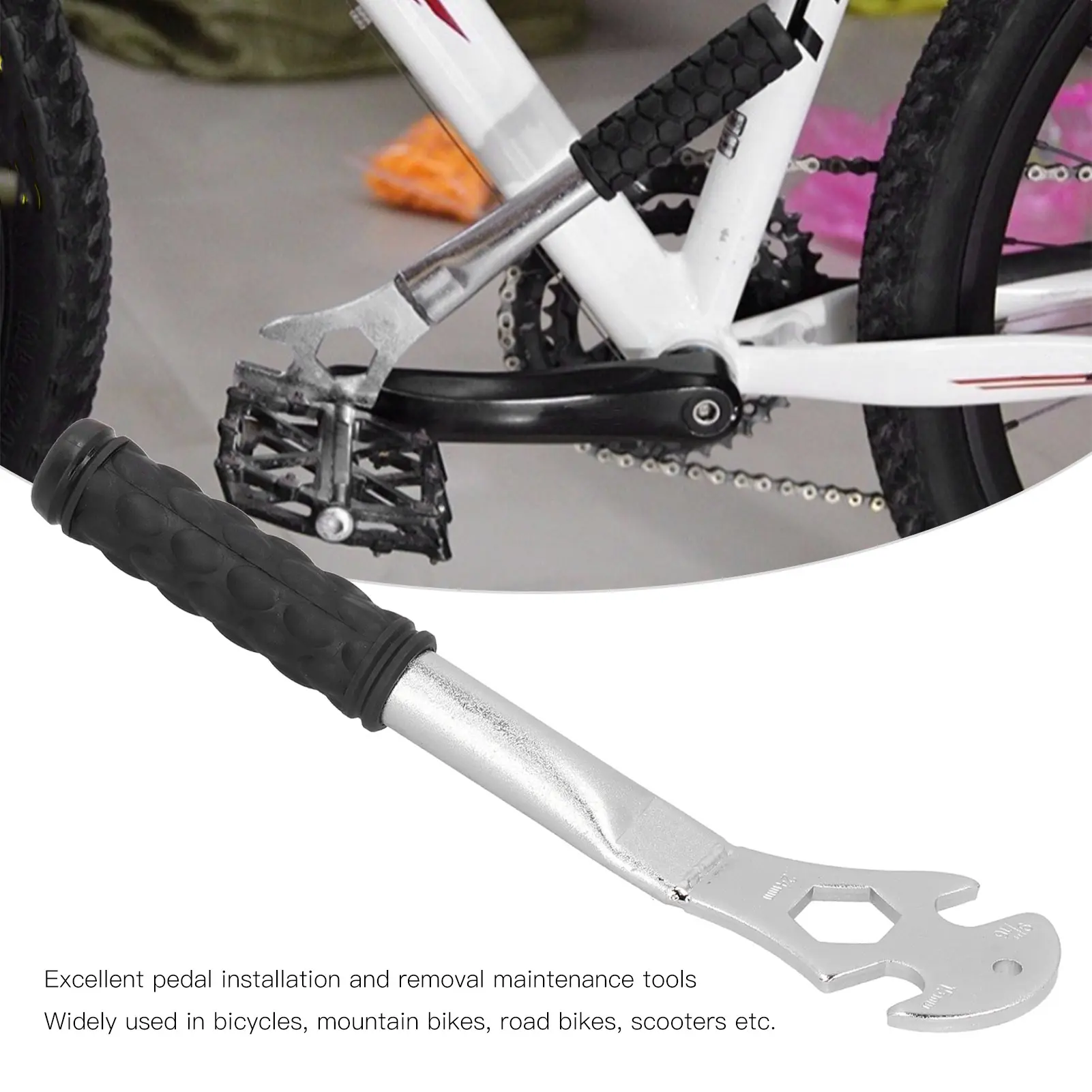 Bicycle Bike Pedal Spanner 15/24mm Wrench Tool Pedal Removal and Installation Tool Bike Repair Wrench Bicycle Pedal Removal Tool