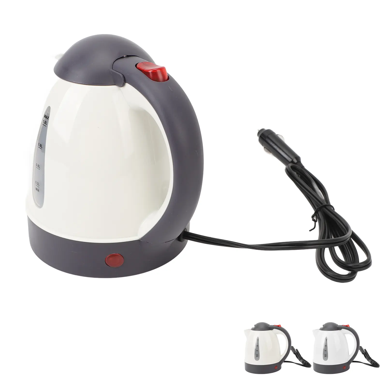 Car Electric Kettle Leakproof Spout Electric Truck Water Boiler Heater Stainless Steel Plastic Auto Shut Off Compact for Trip