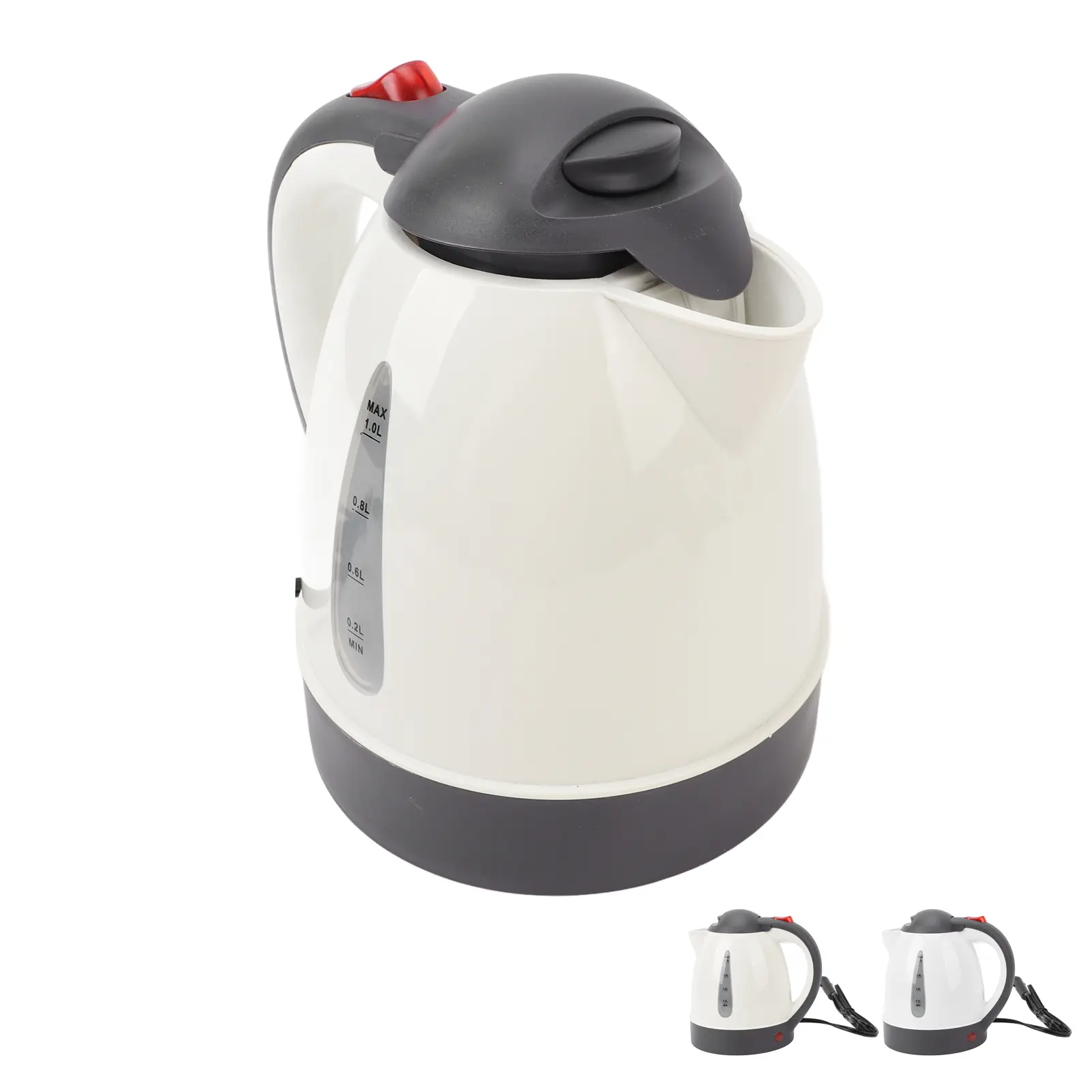 Car Electric Kettle Leakproof Spout Electric Truck Water Boiler Heater Stainless Steel Plastic Auto Shut Off Compact for Trip